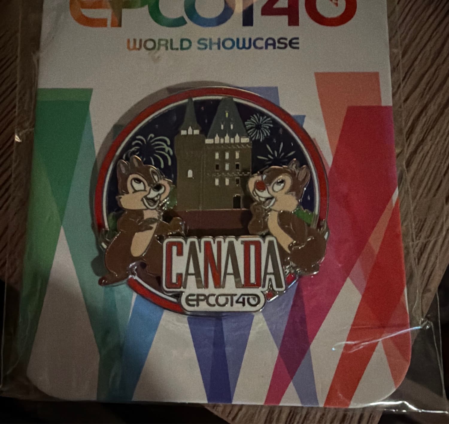 Chip 'n Dale Canada Pavilion Epcot 40th Anniversary Limited Release Pin front