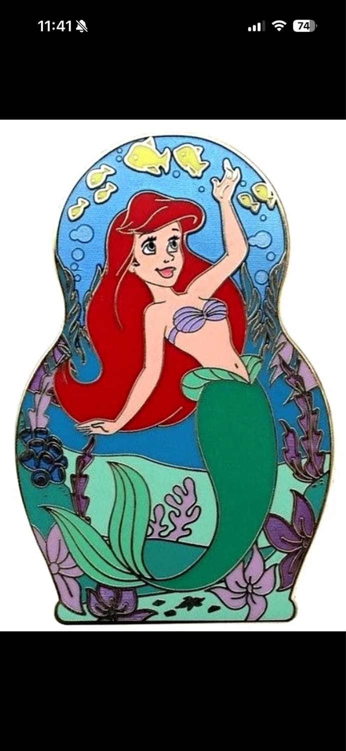 Ariel Little Mermaid Nesting Doll Pin