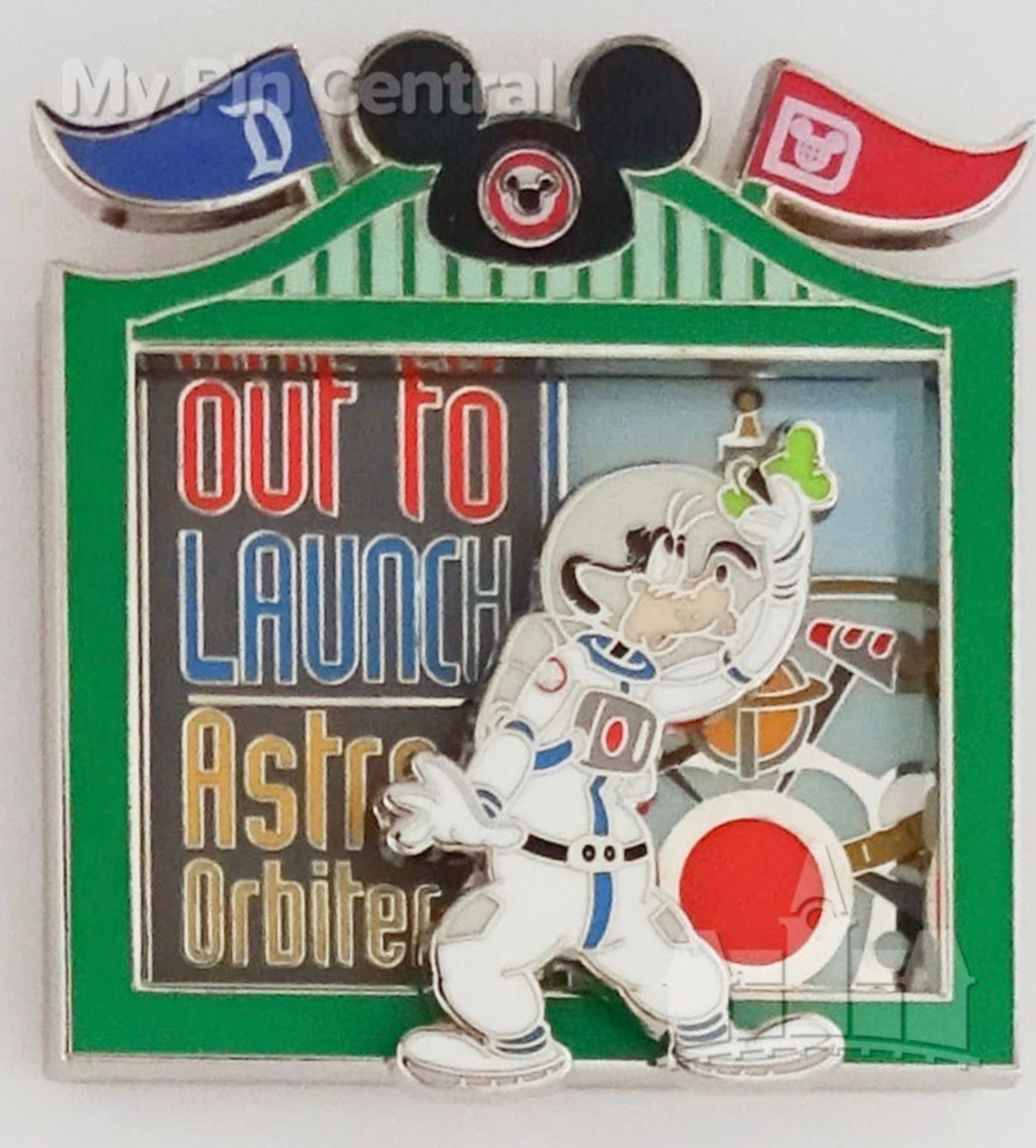 Goofy Bicoastal Adventures Astro Orbiter Slider Pin front