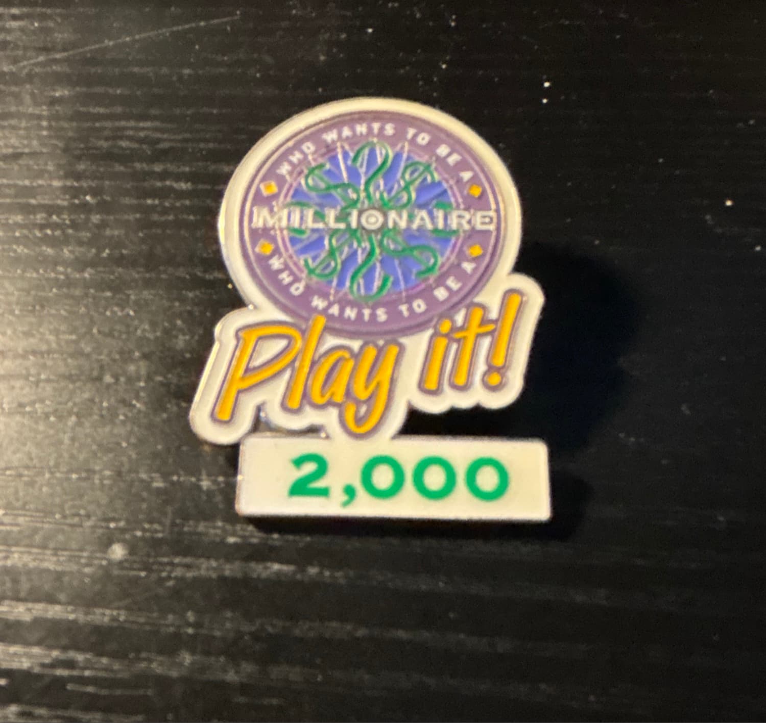 Who Wants to Be a Millionaire: Play it! 2,000 Points Pin front