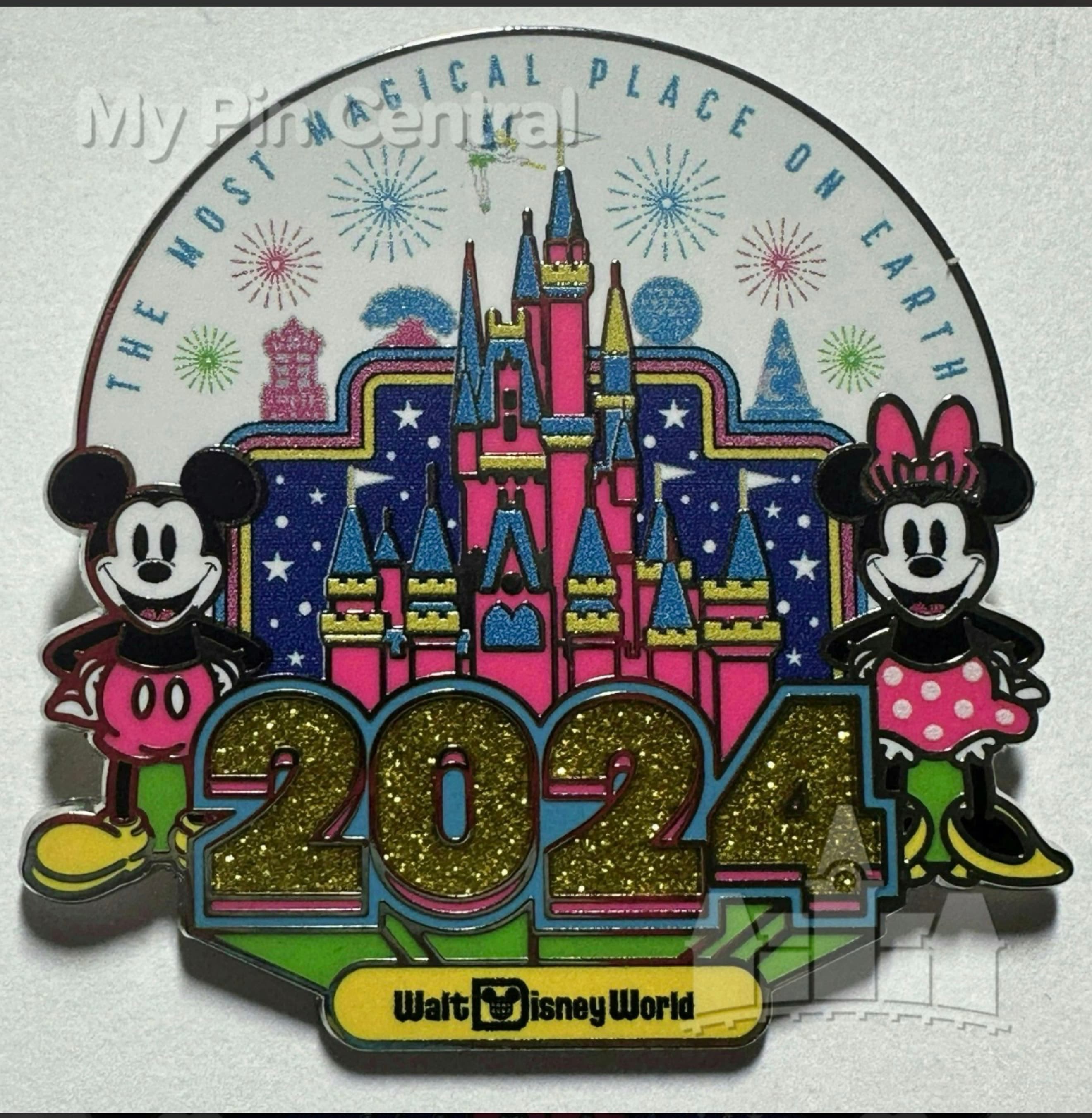 2024 Walt Disney World Mickey & Minnie Castle The Most Magical Place On Earth Pin front
