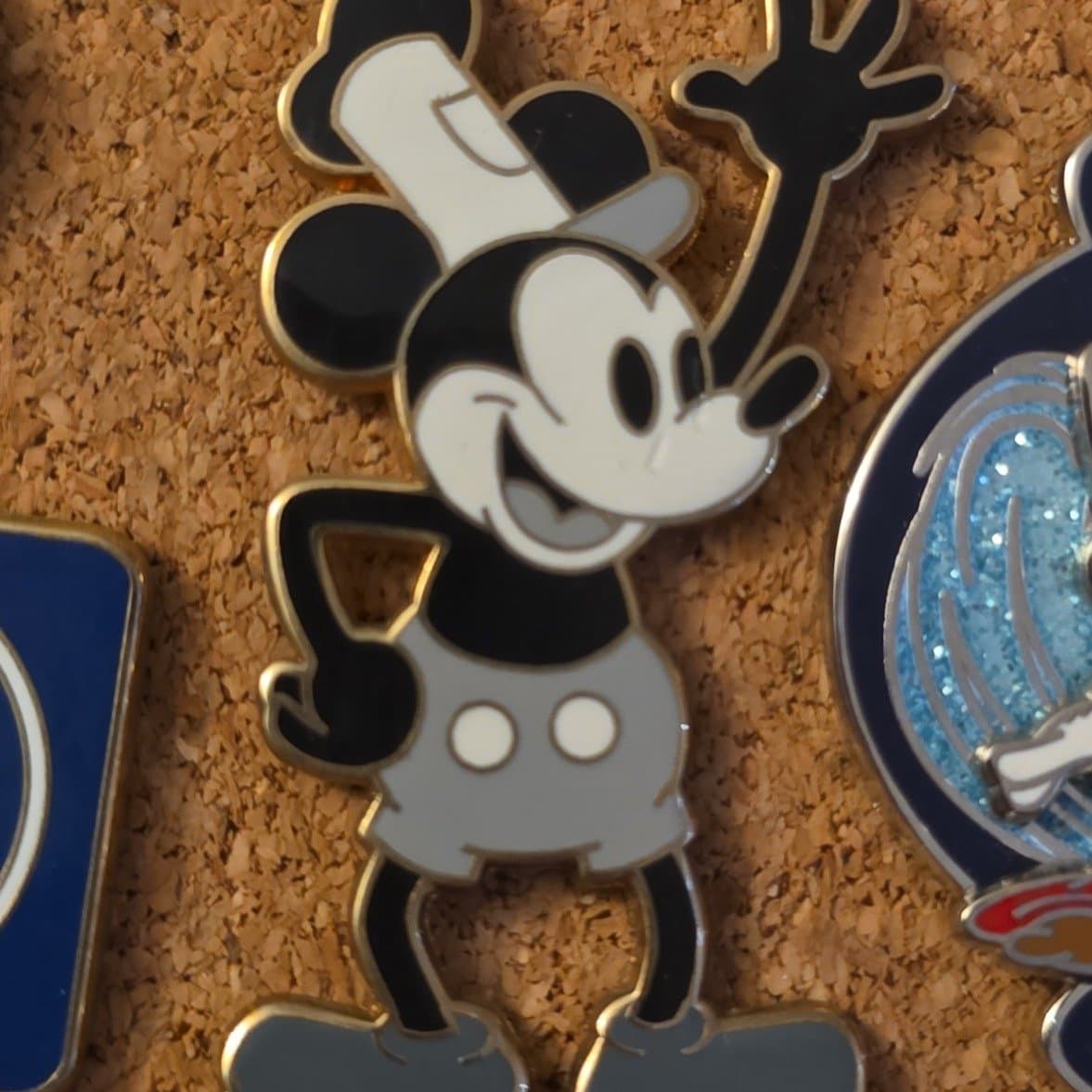 Steamboat Willie Black and White Pin