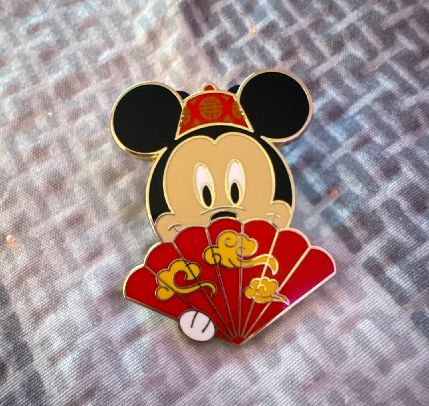 Mickey Mouse Character Folding Fans Lunar New Year 2024 Pin front