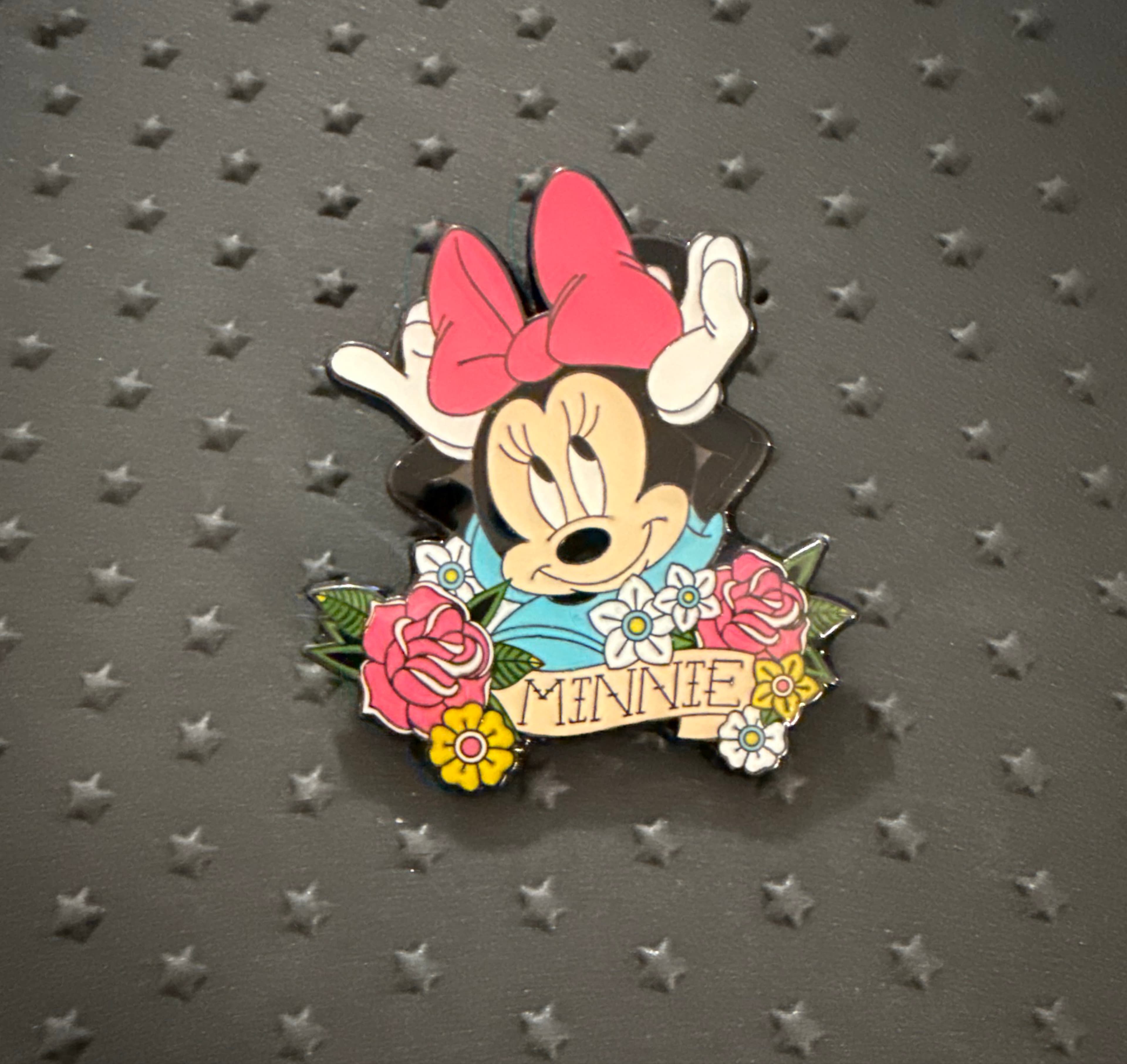 Loungefly Disney Minnie Mouse Tattoo Art Enamel Pin front