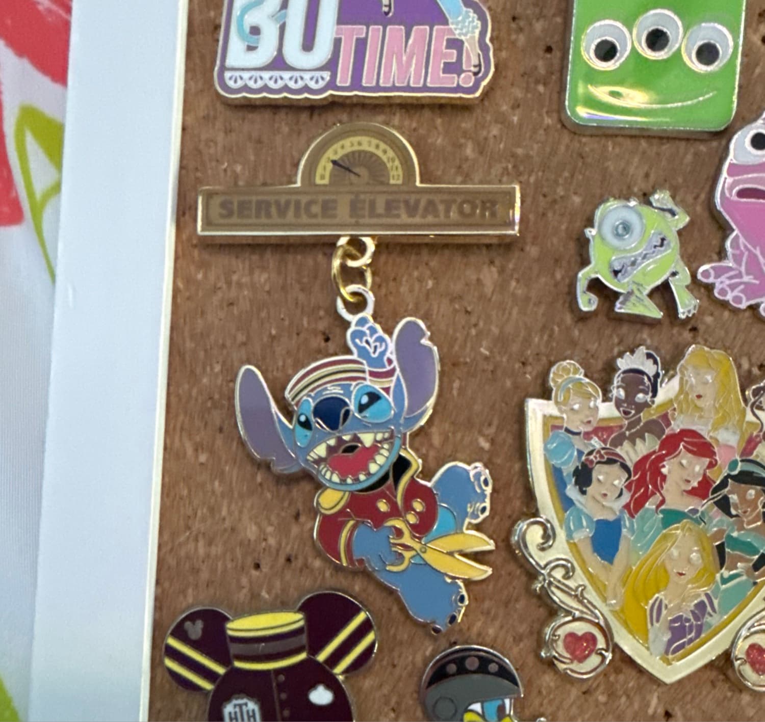 Bellhop Stitch Dangling From Service Elevator Sign