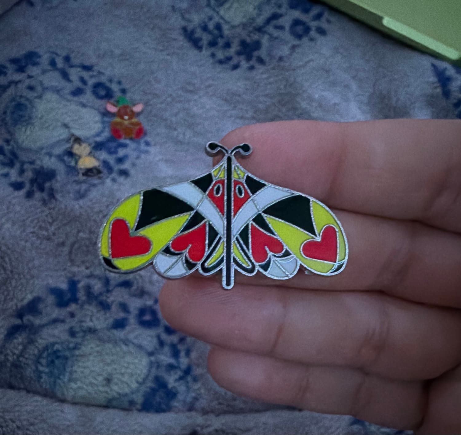 Queen of Hearts butterfly pin
