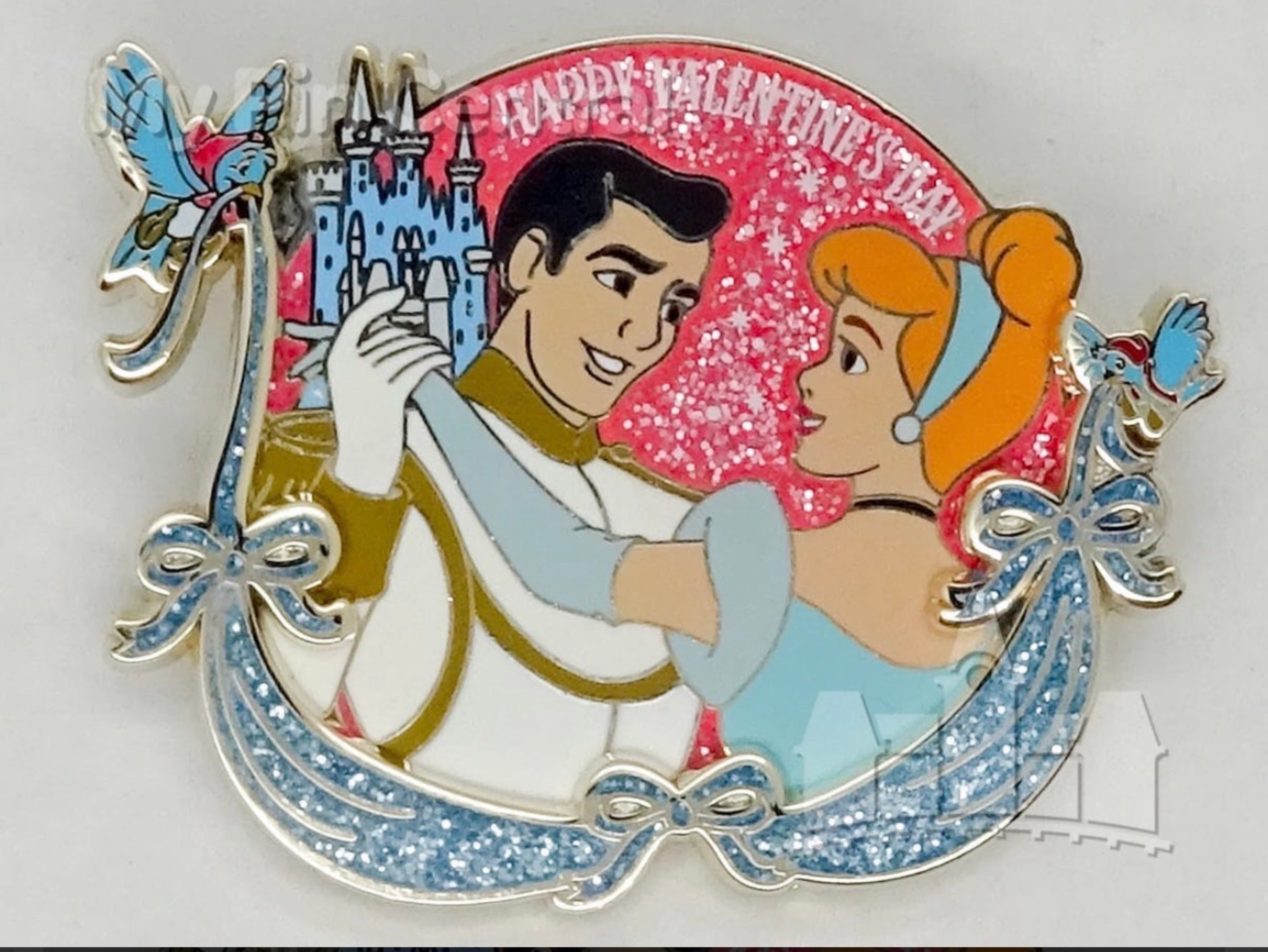Cinderella and Prince Charming Happy Valentine's Day 2022 Pin front