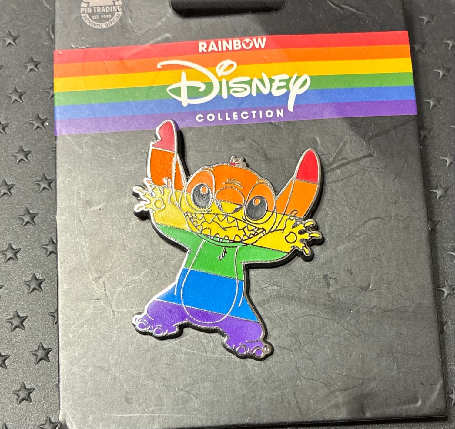 Rainbow Disney Collection Stitch Pin front