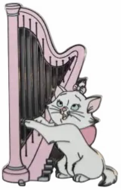 Marie Playing Harp - The Aristocats front