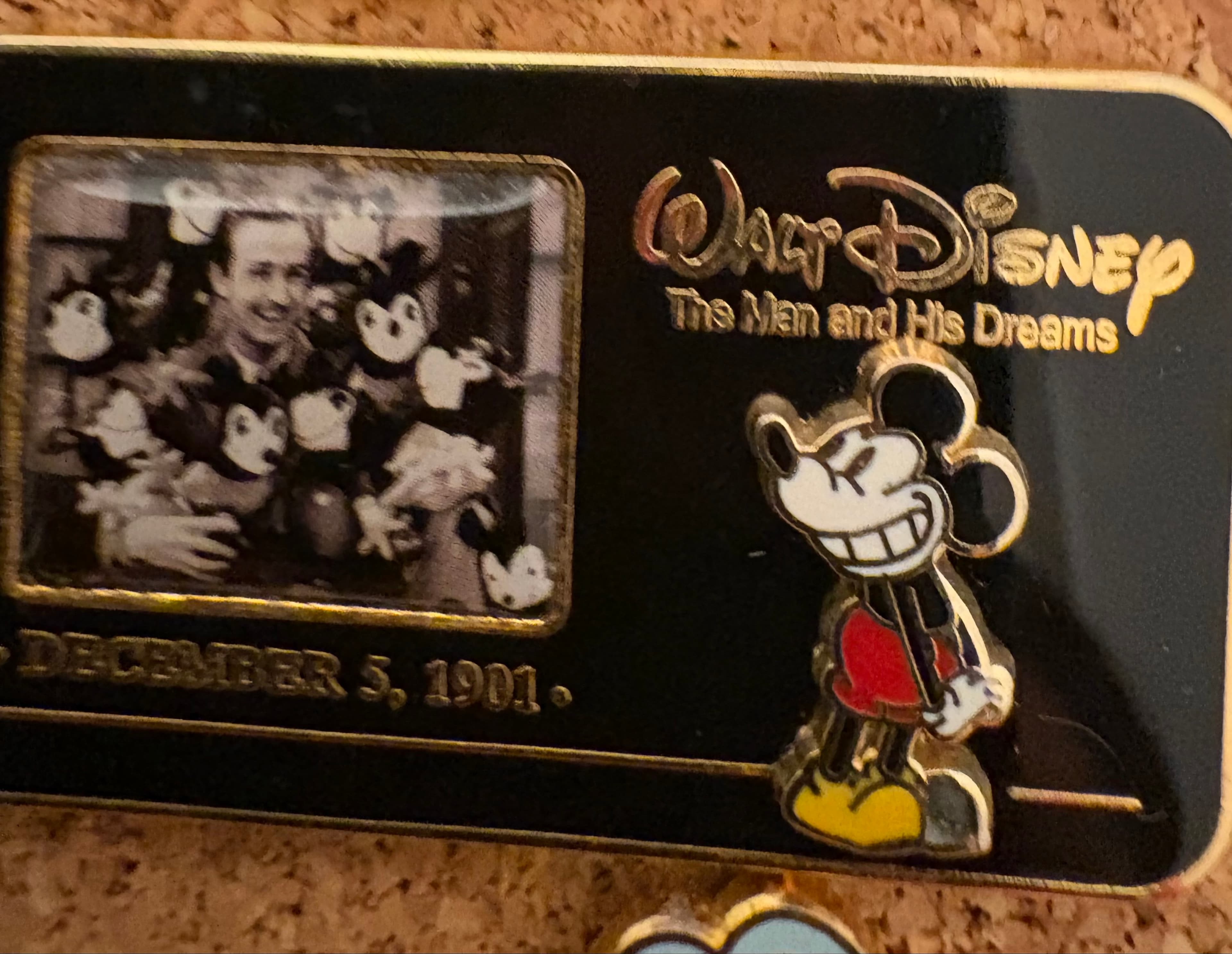 Walt Disney The Man and His Dreams with Mickey Mouse Pin