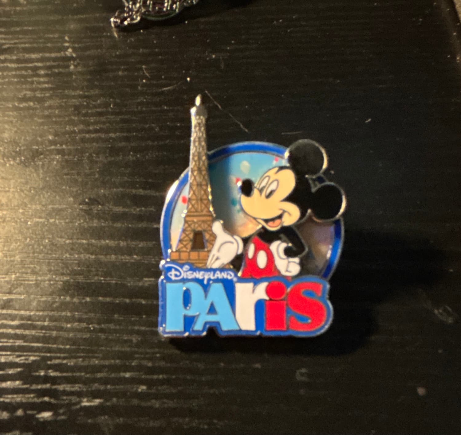 Mickey Mouse and Eiffel Tower Disneyland Paris Souvenir Pin front