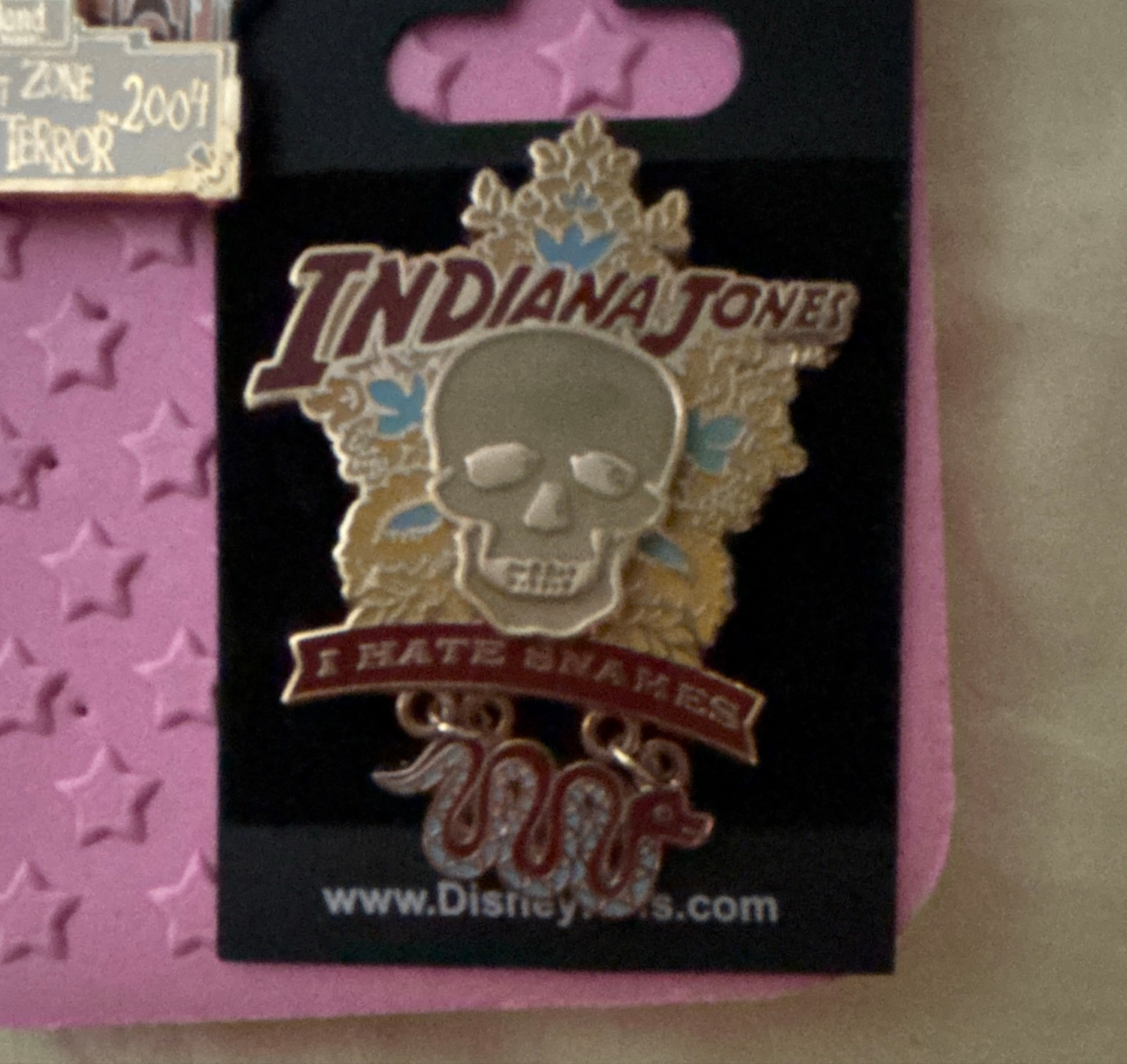 Indiana Jones - I Hate Snakes Dangle with Skull front