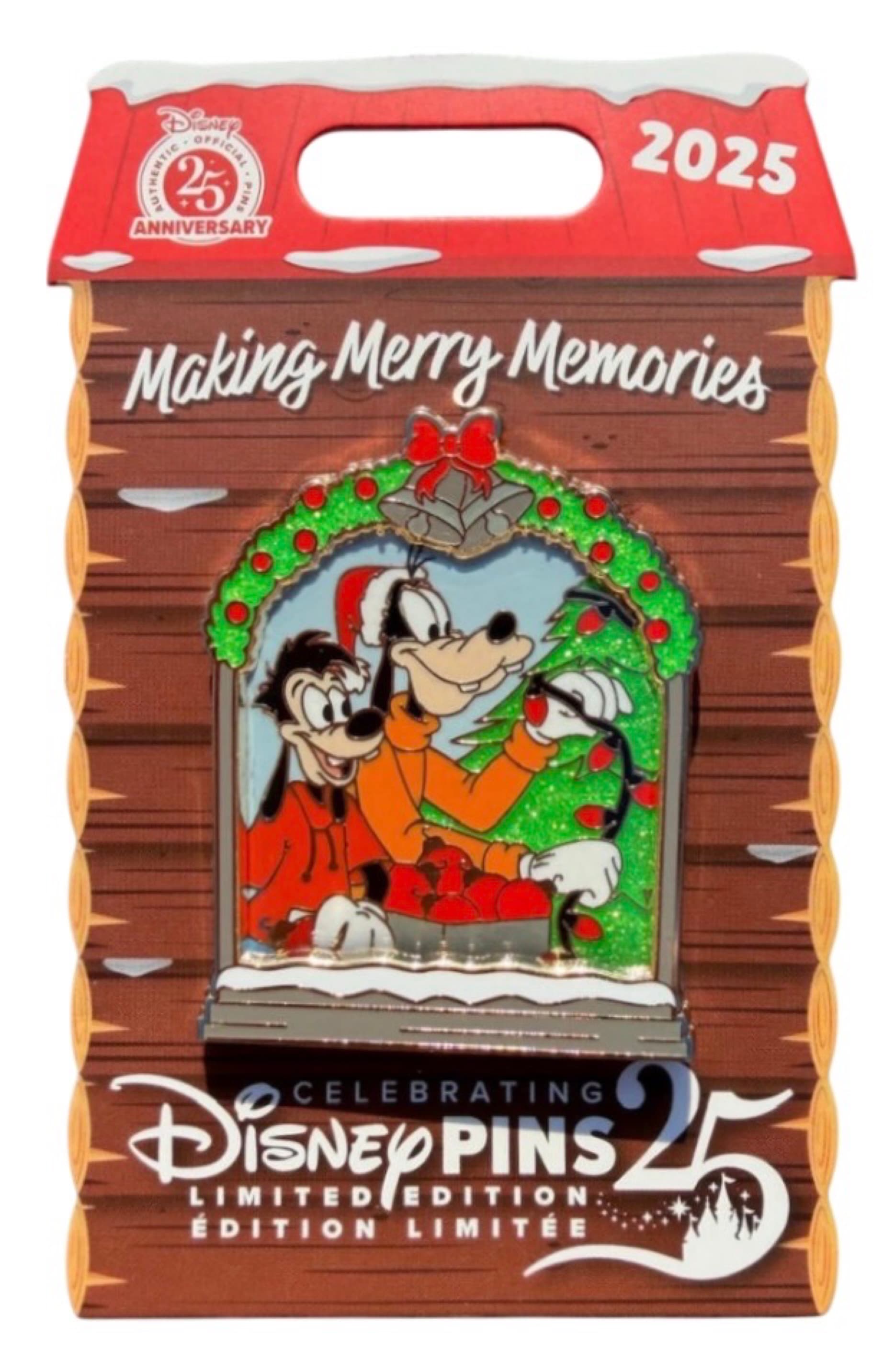 Goofy and Max Decorating Christmas Tree Window