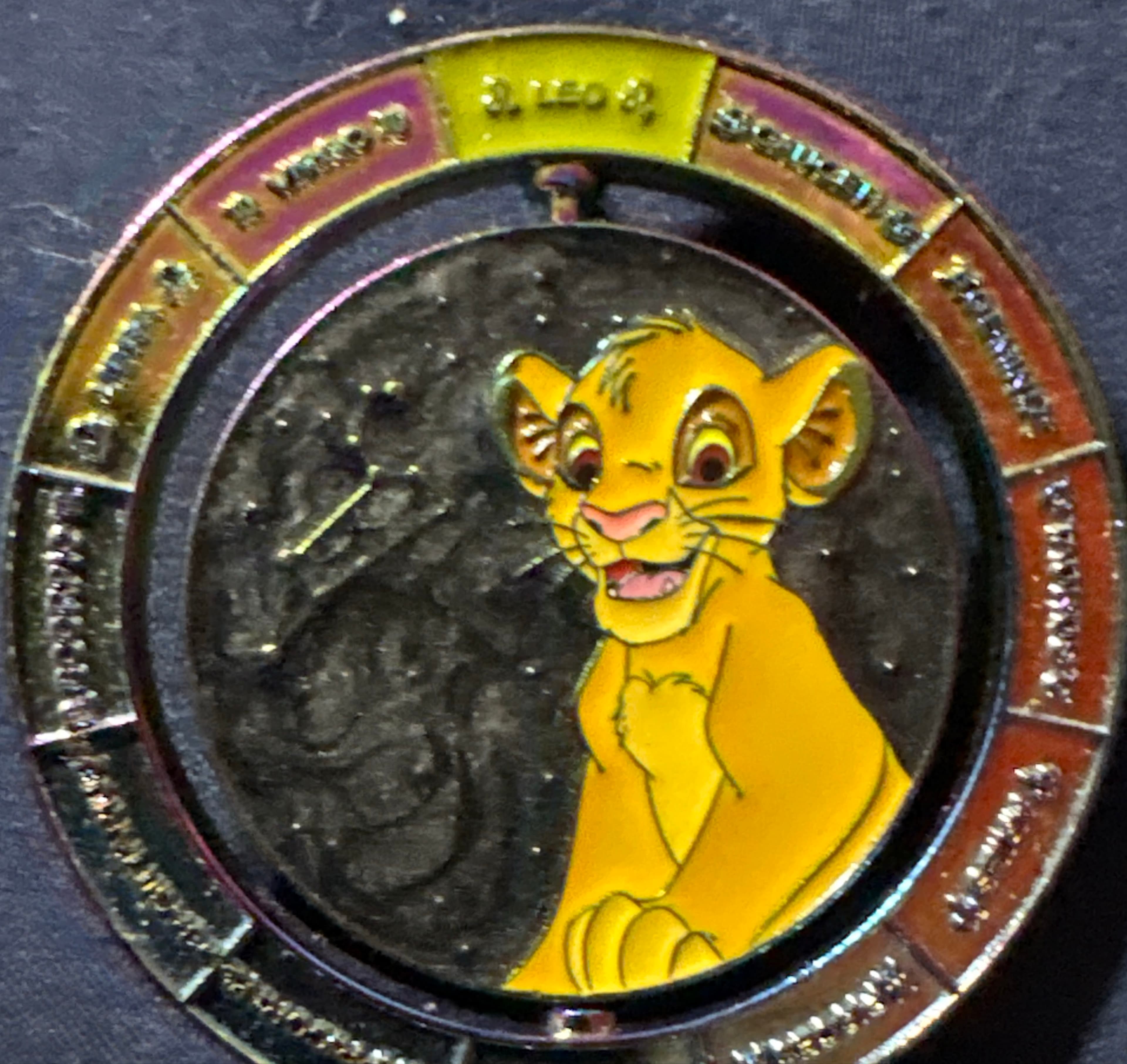 Disney 2021 Magic In The Stars Lion King Simba Zodiac Leo LE 4000 Pin Spinner front
