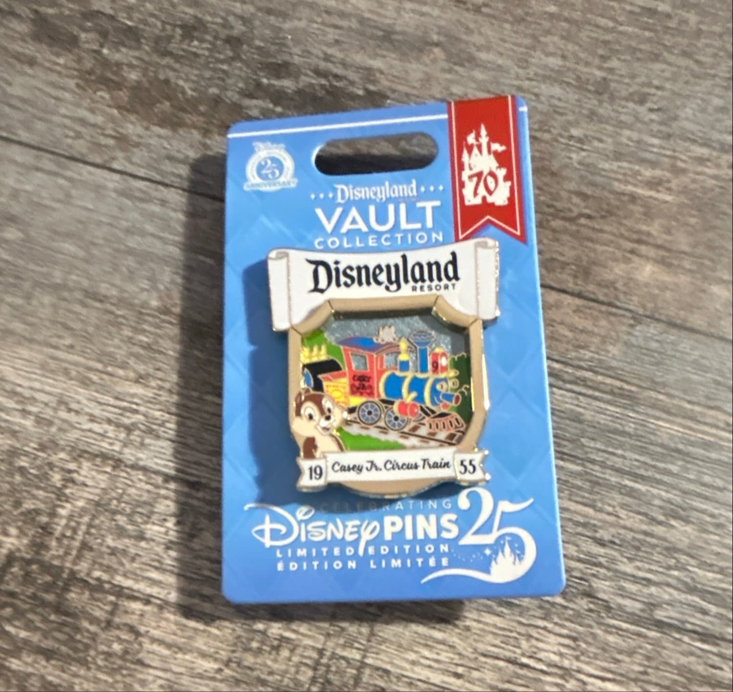 Casey Jr. Circus Train with Chip - Disneyland Vault Collection Opening Day Attraction Pin front