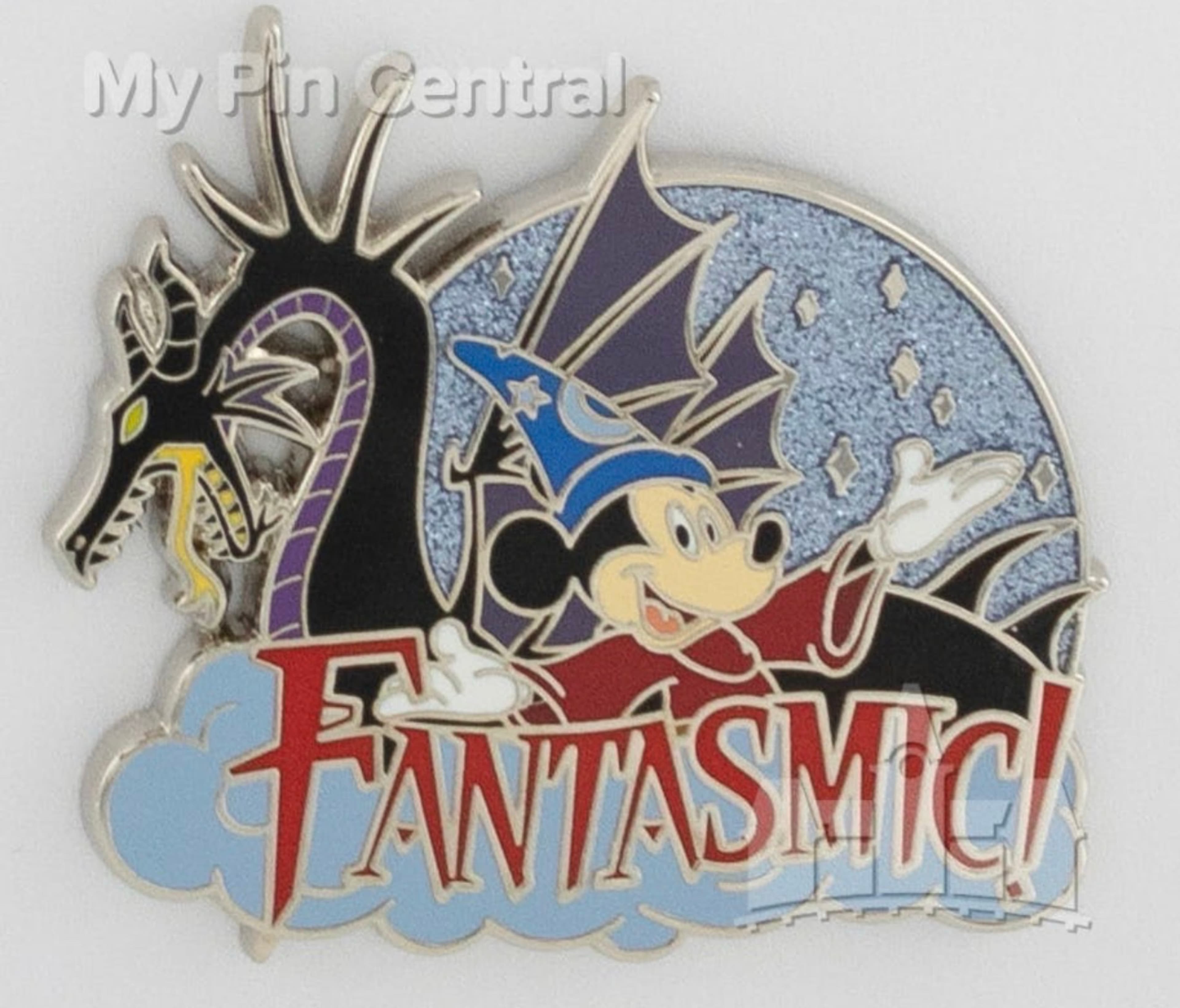 Fantasmic! Sorcerer Mickey Mouse and Maleficent Dragon pin front