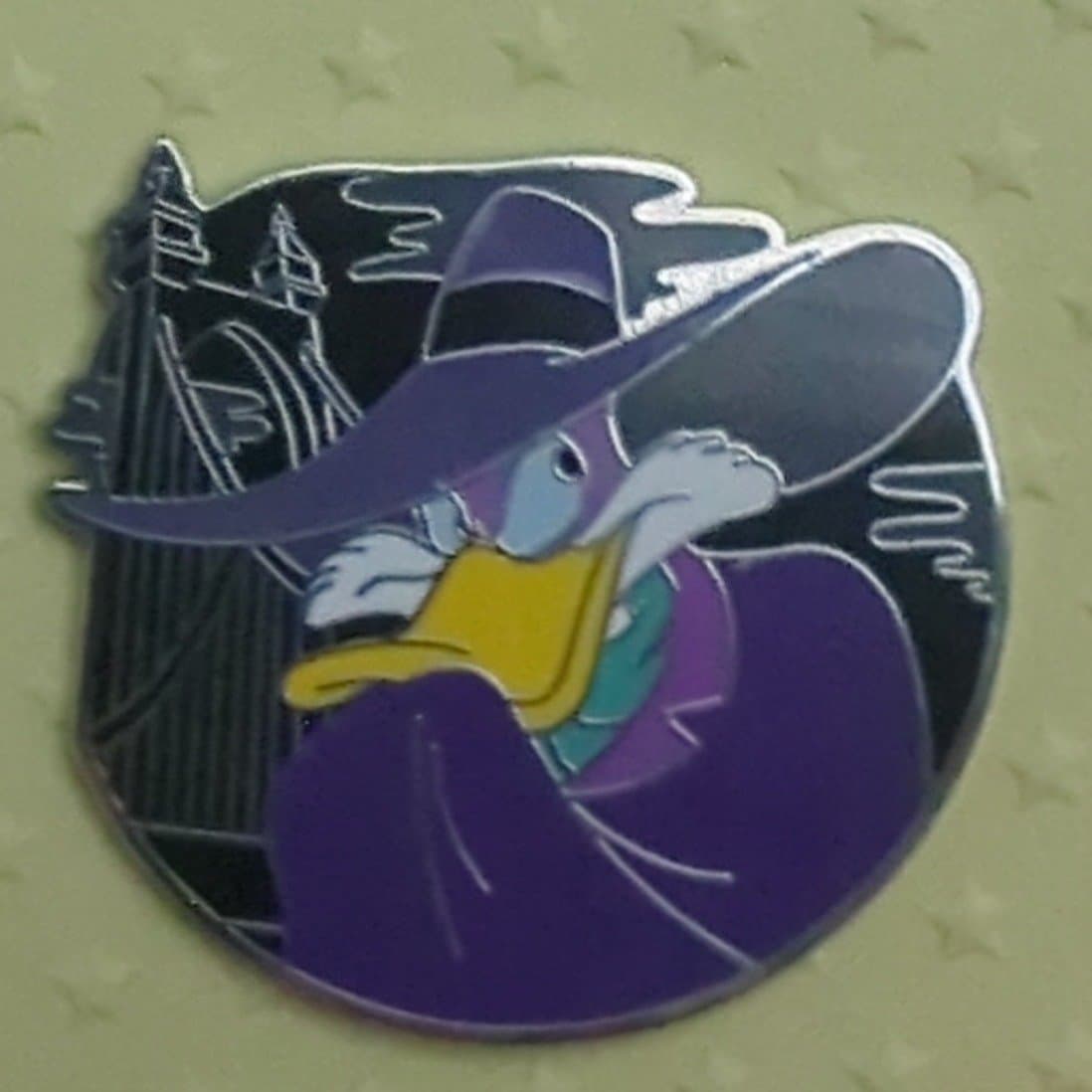 Darkwing Duck Bridge Purple Cape Hat Mask At Night