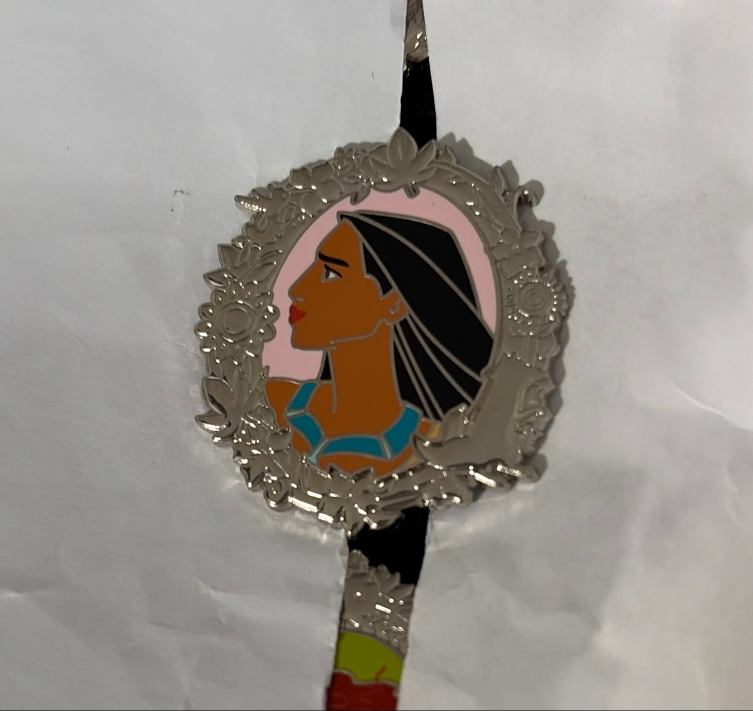 Pocahontas - Cameo - Side Profile - Silver Frame - Portrait front