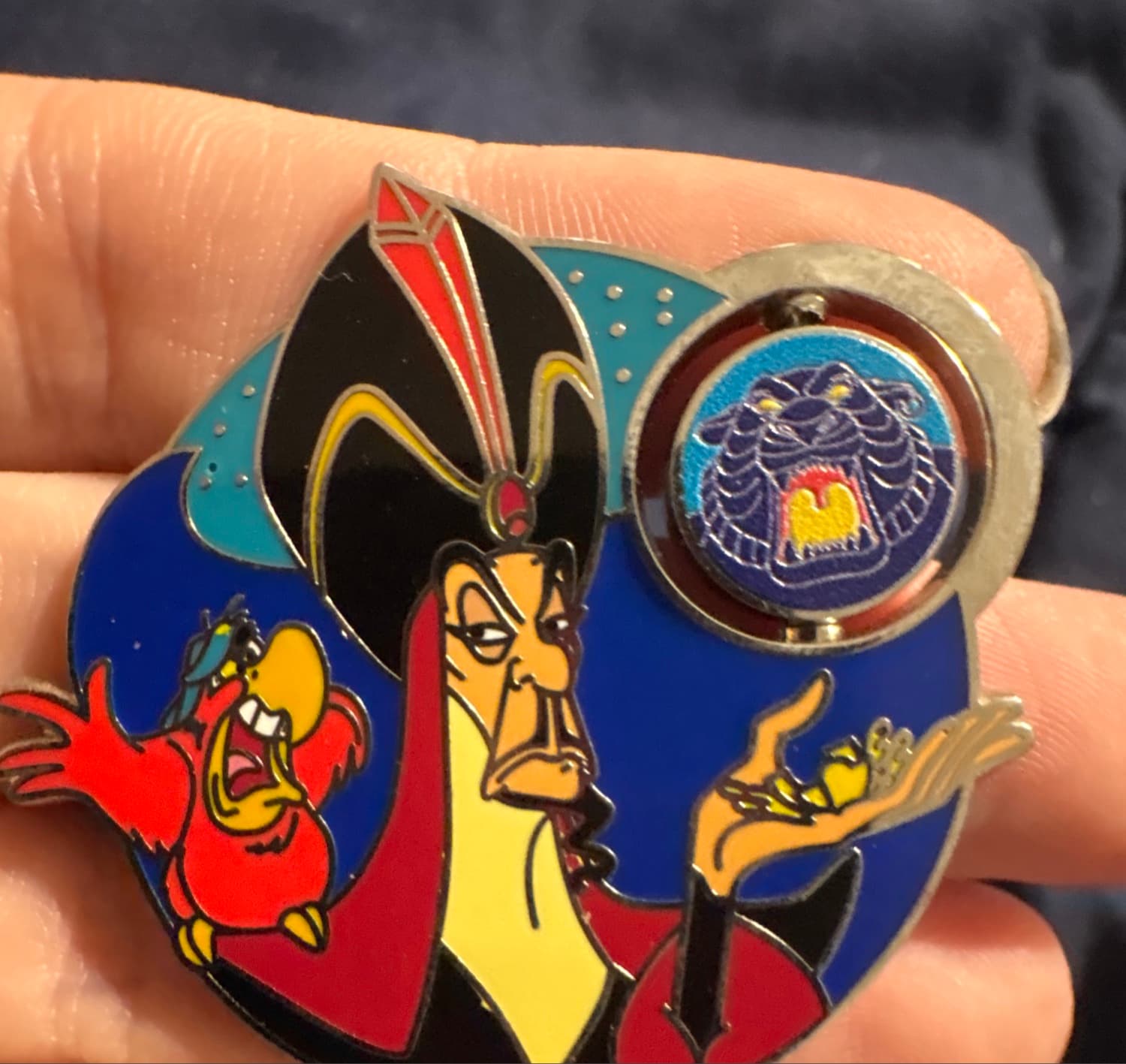 Disney Aladdin 30th Anniversary Jafar & Iago Spinner Pin