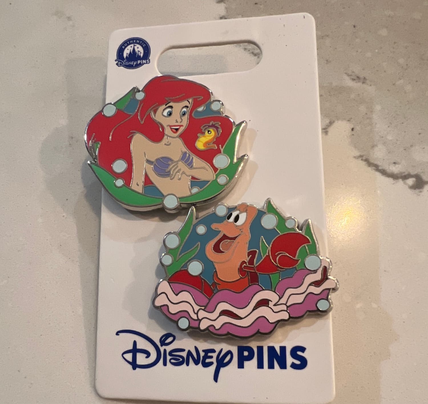 Ariel The Little Mermaid Sebastian 2 Pin Set front