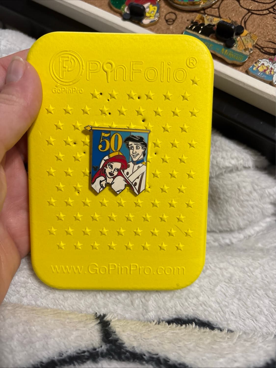 Cast Lanyard Series 50th Banner Princess Collection Ariel Eric Pin