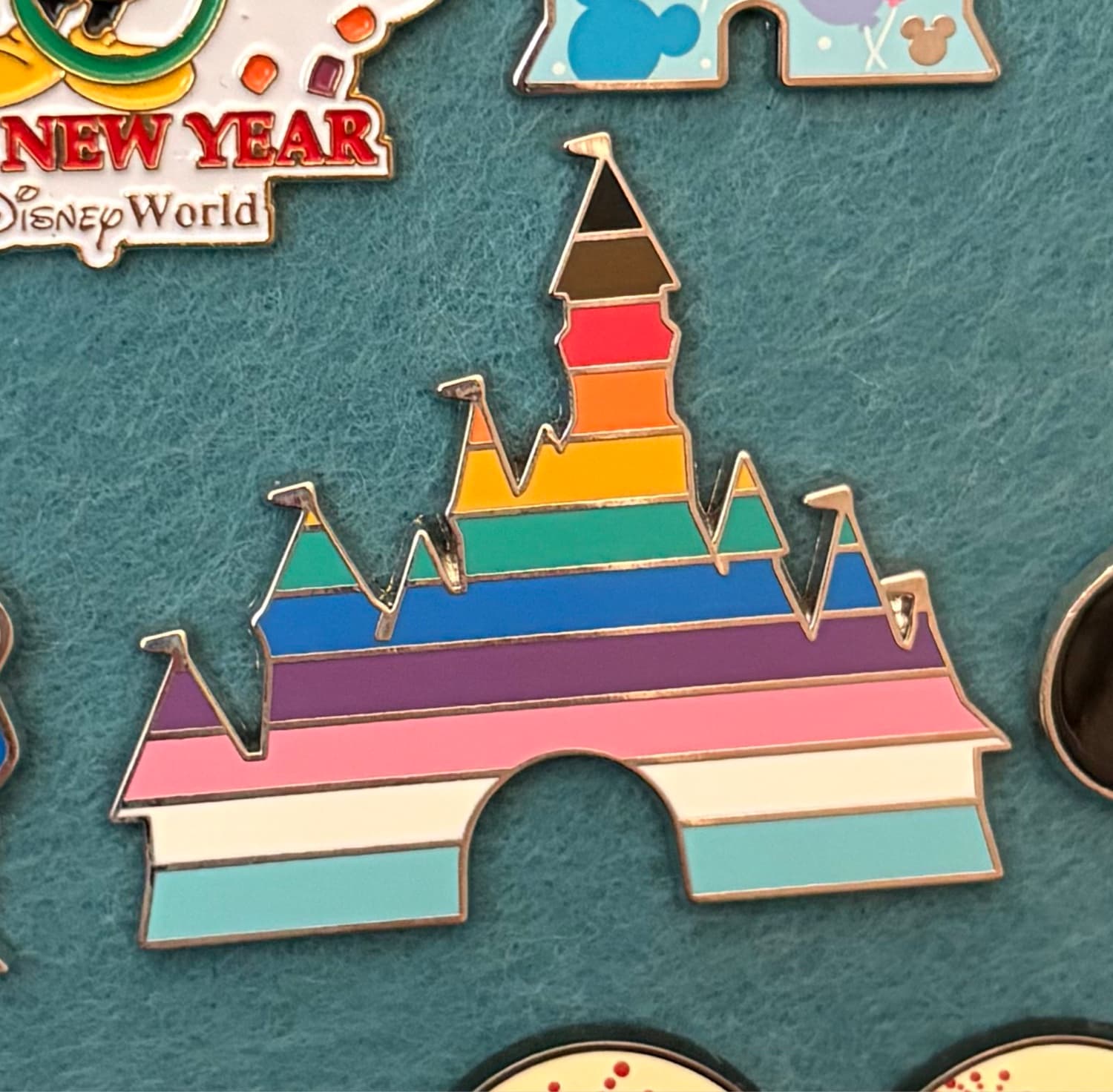 Cinderella Castle Progress Pride Flag Pin front