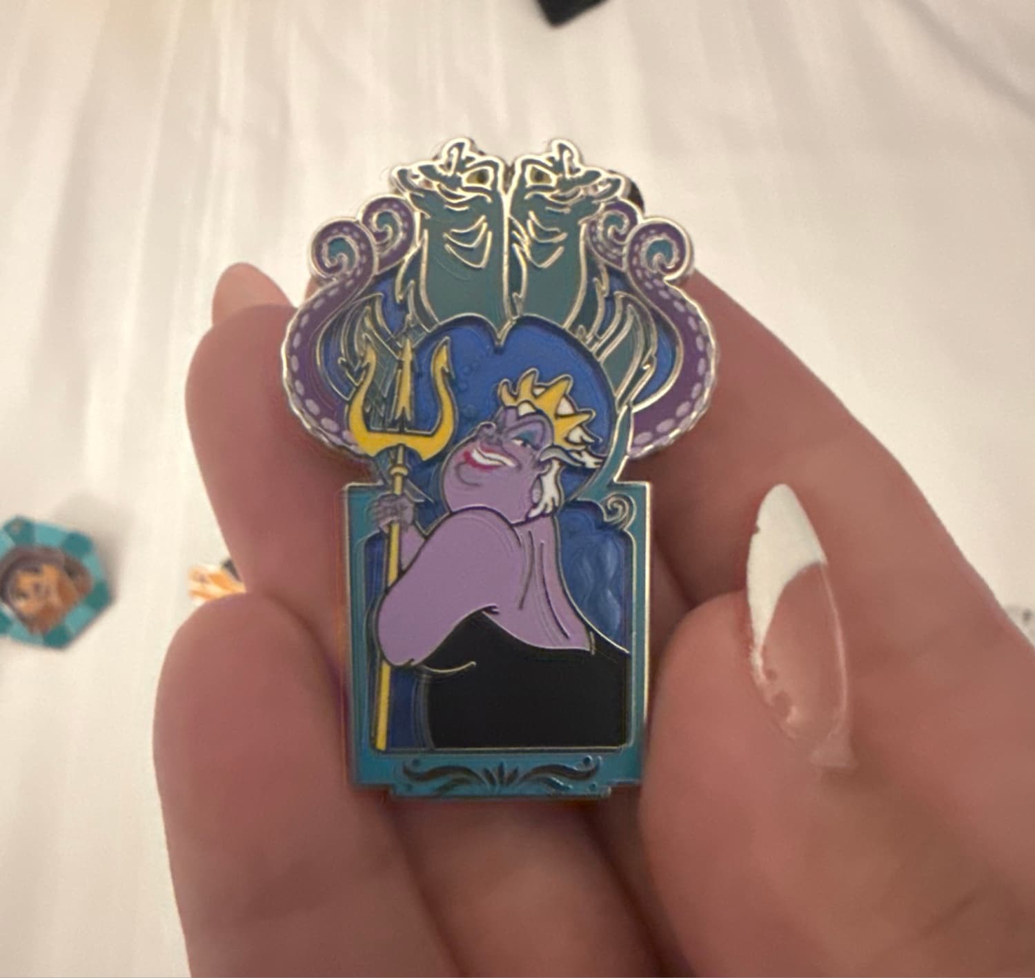 Ursula with Trident Villain Frame Pin front