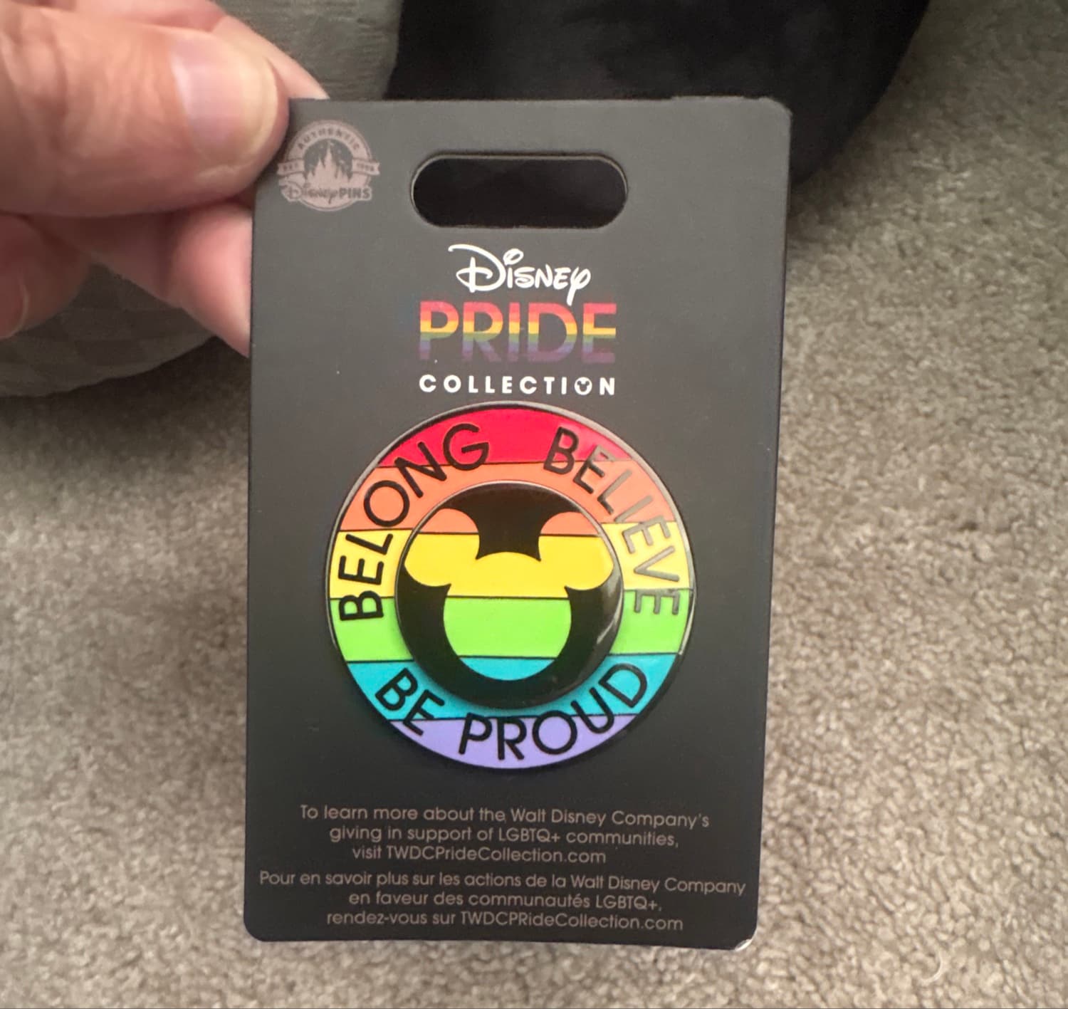 Mickey Mouse Icon Belong Believe Be Proud Rainbow Pride Pin