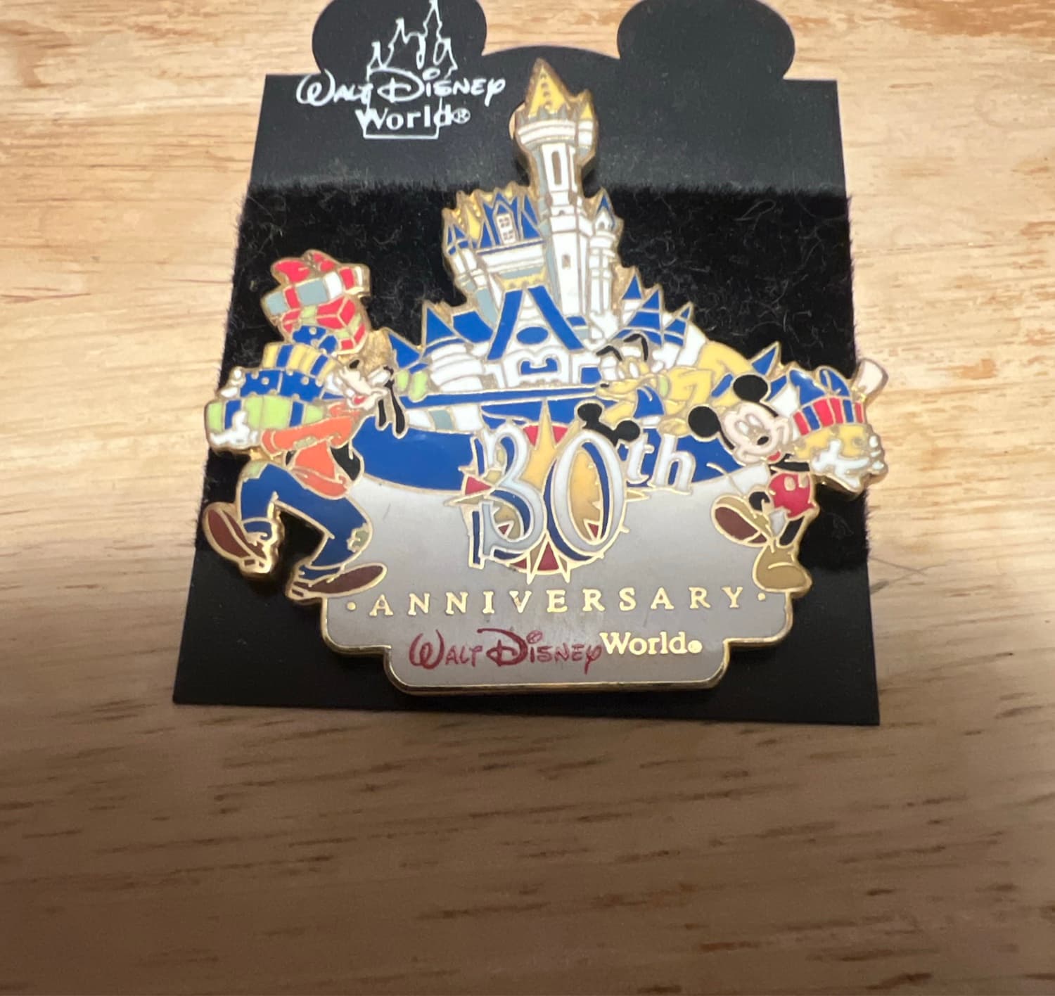 Mickey and Goofy in Front of the Castle With Gifts