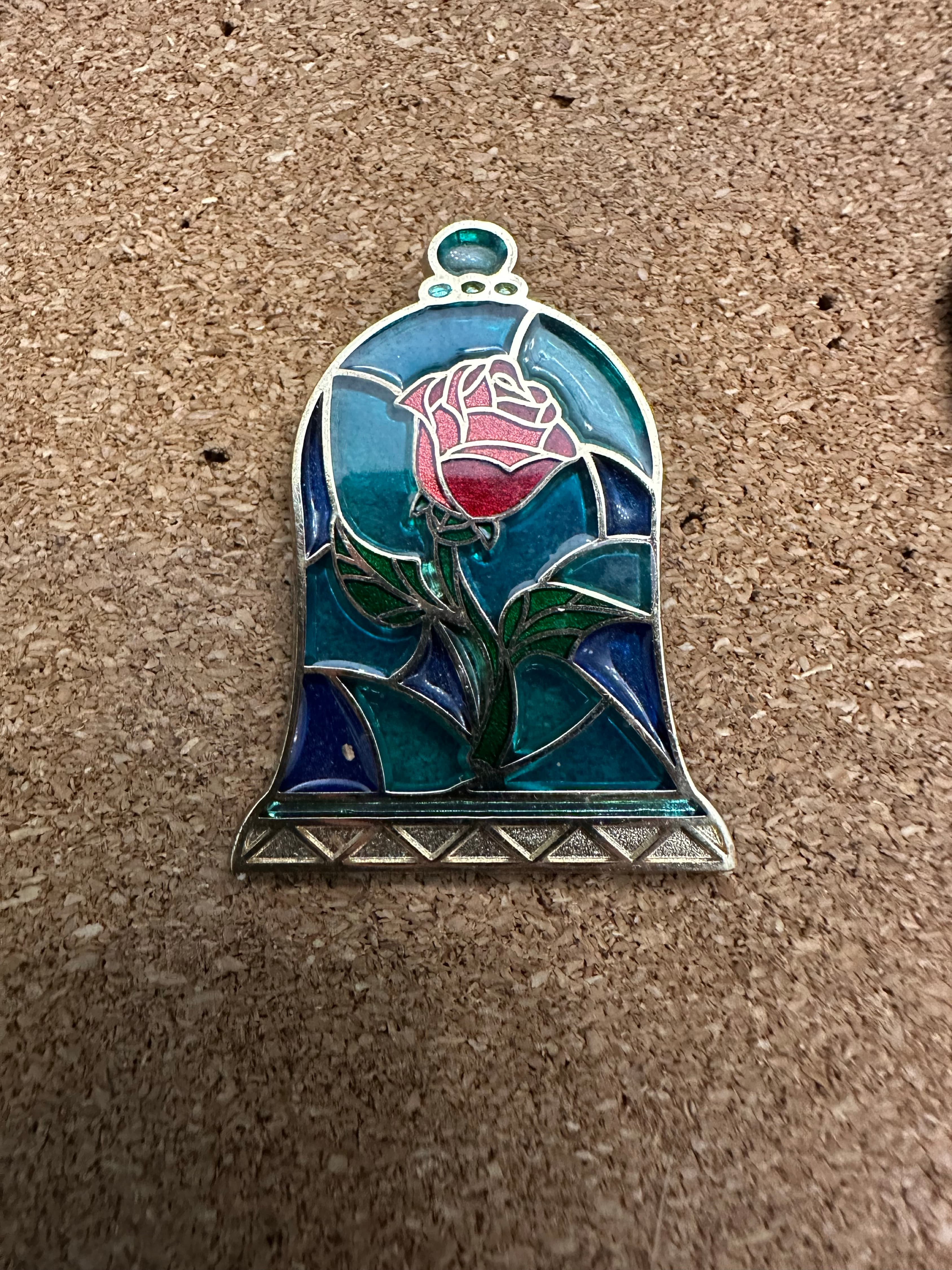 Enchanted Rose Stained Glass Bell Jar - Beauty and the Beast