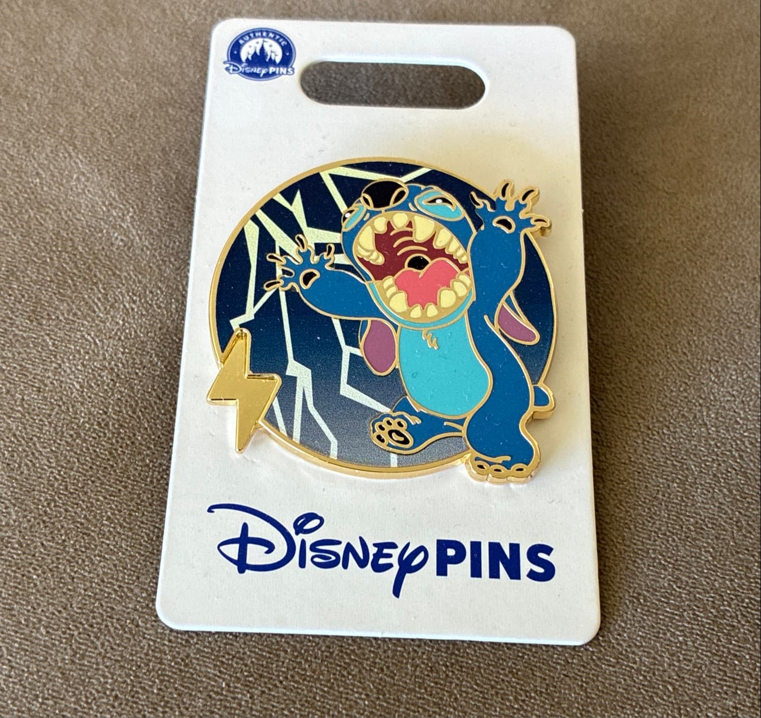 Stitch Lightning Pin front