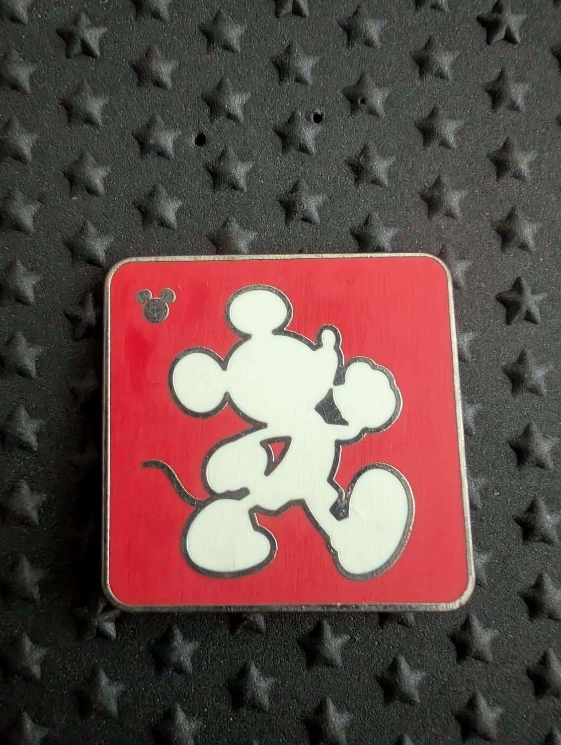 Mickey Mouse Walking Red Silhouette Chaser Pin