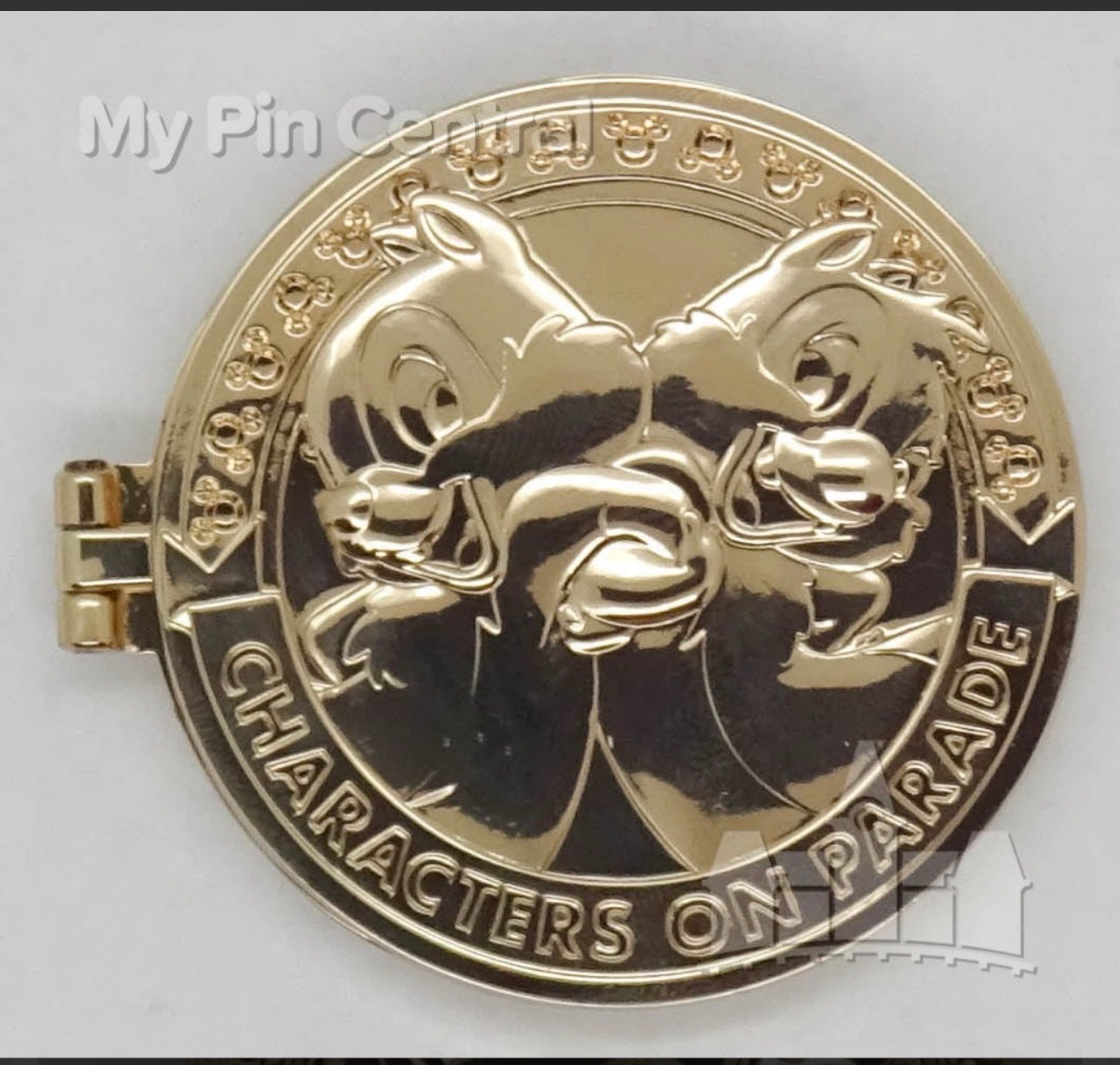 Chip and Dale Characters on Parade Hinged Pin front