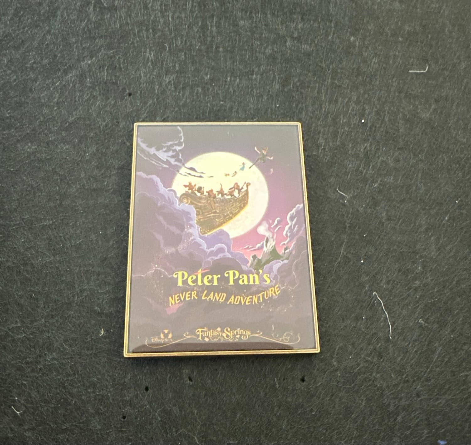 Tokyo DisneySea Fantasy Springs Attraction Poster Pin - Peter Pan's Never Land Adventure