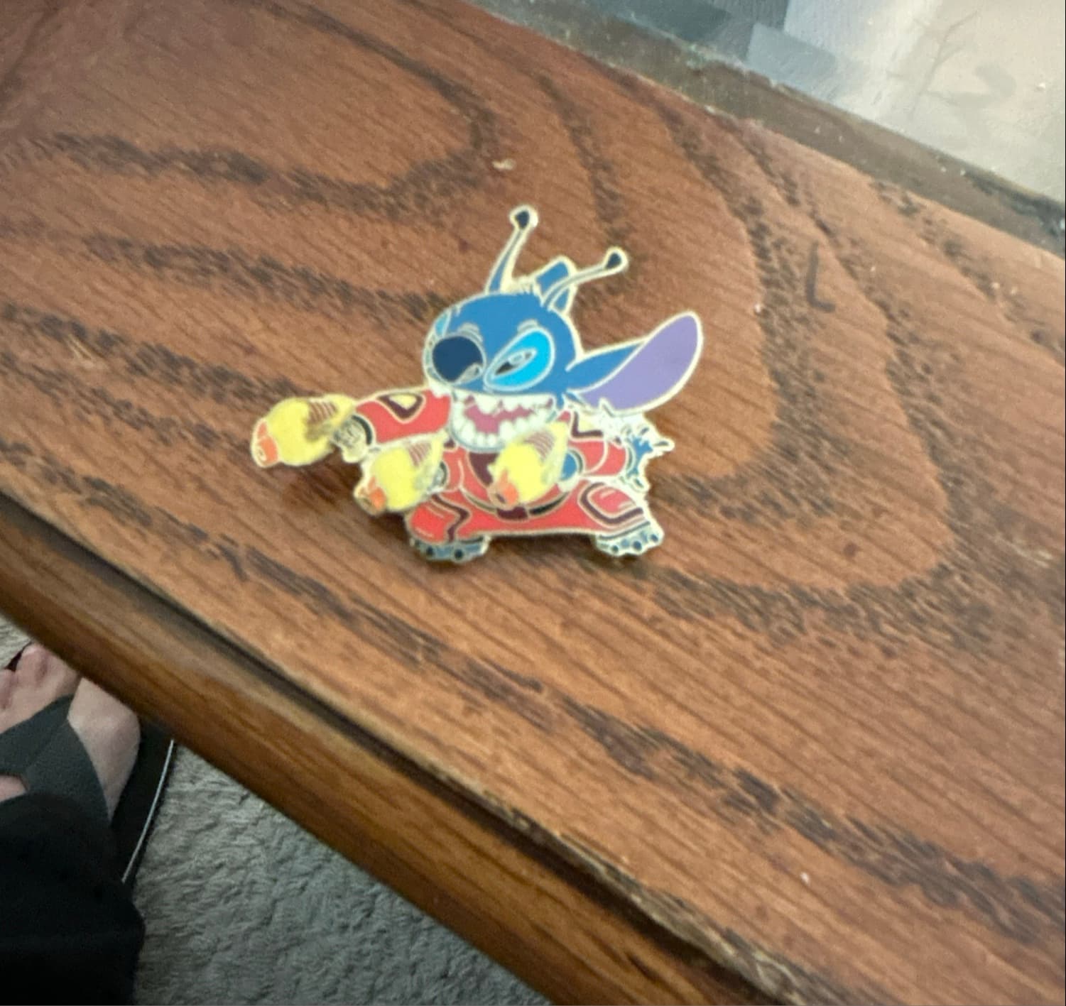 Stitch in his red hover car front