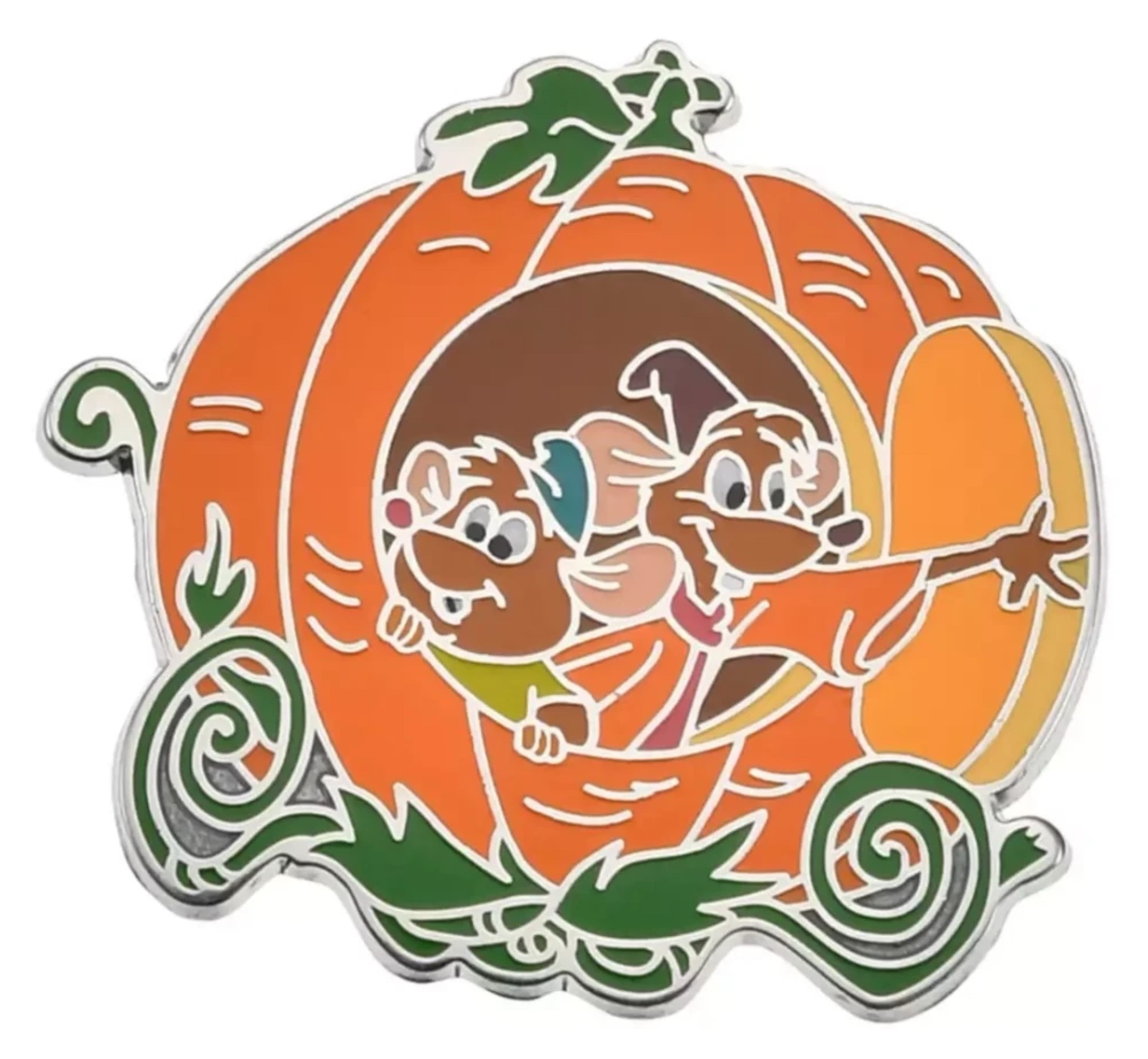 Jaq and Gus Inside of a Pumpkin Carriage front