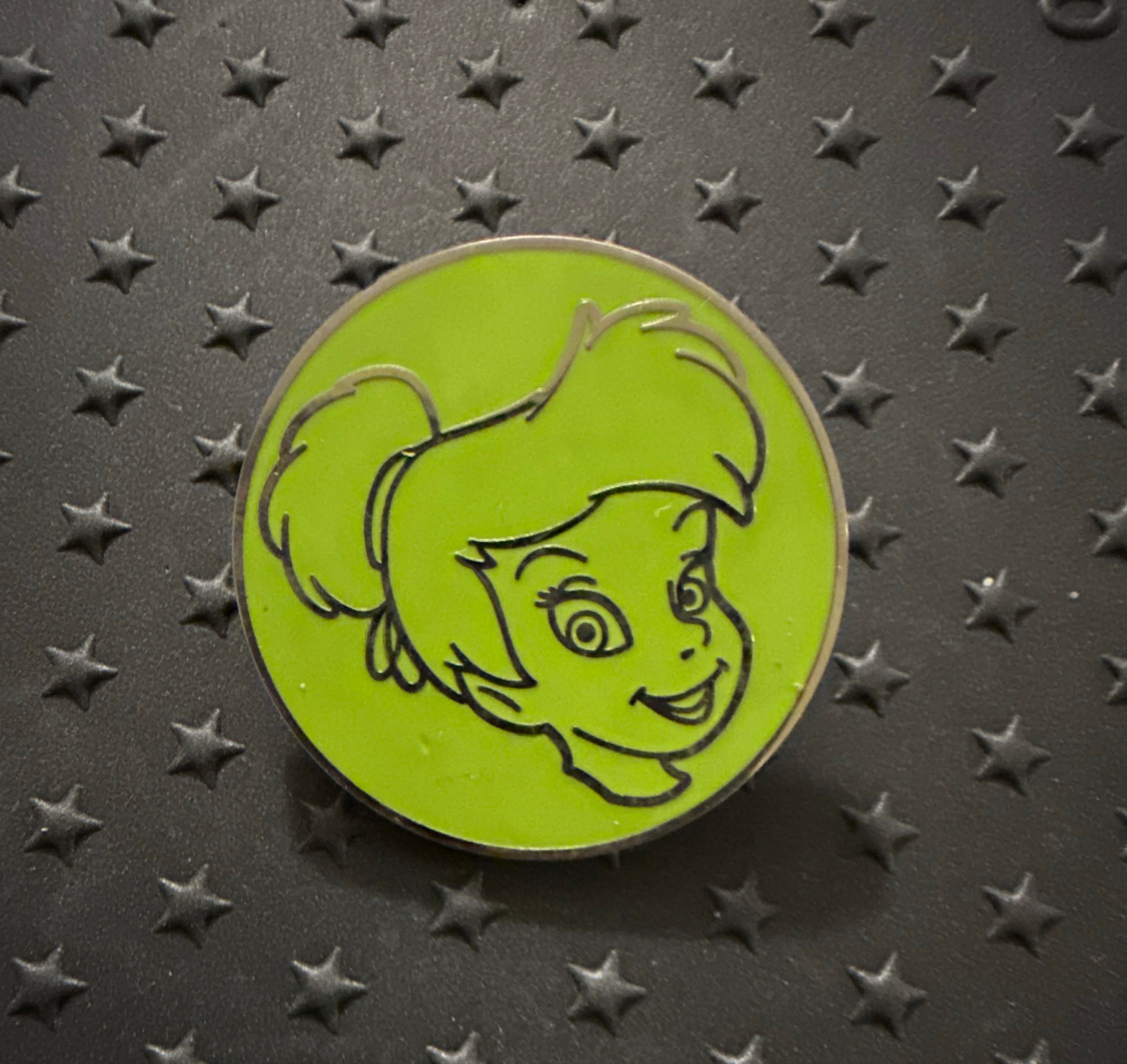 Tinker Bell Outline in Lime Green Circle - Disney Character Outline Circles Booster Set front