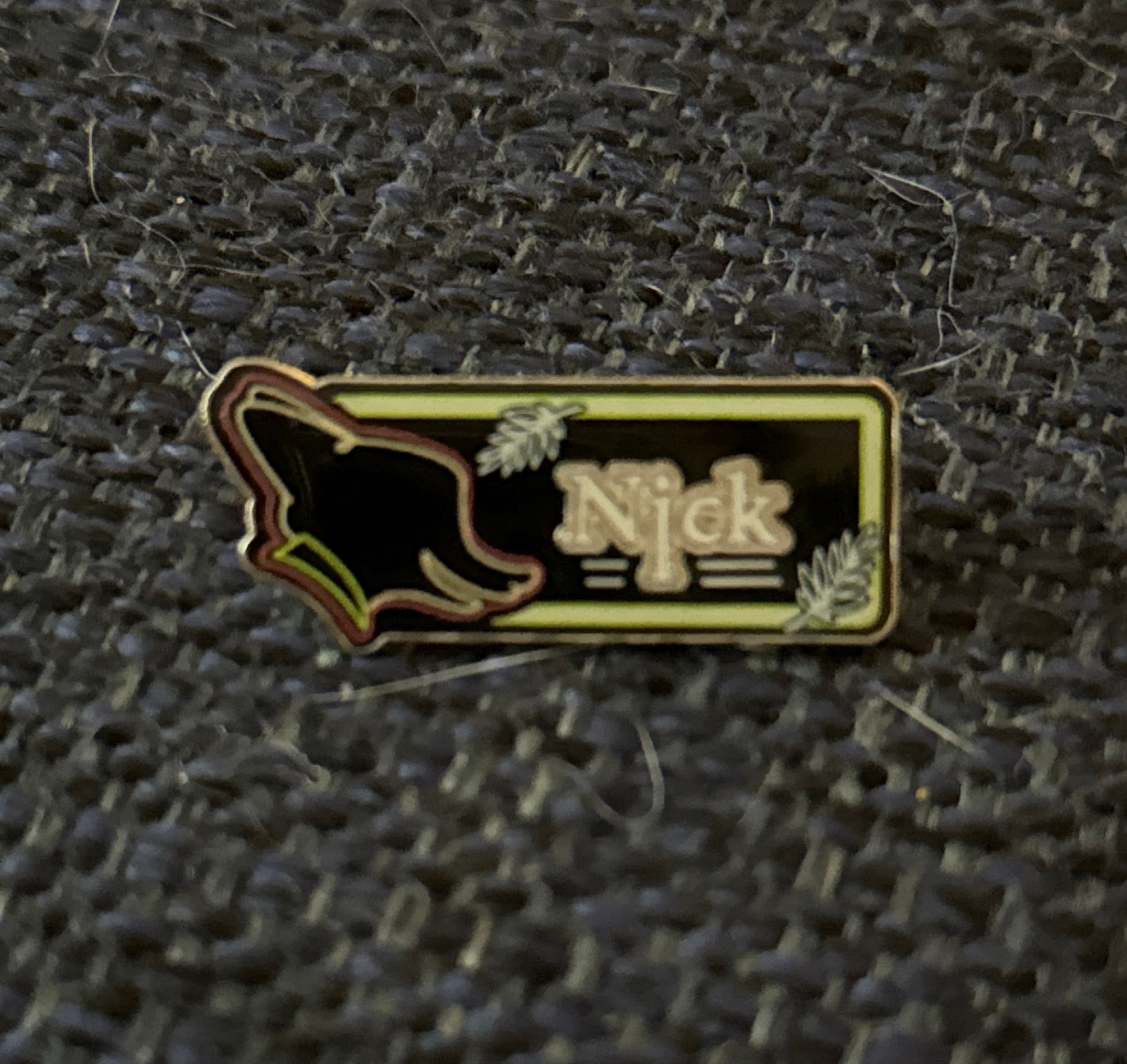 Zootopia Nick Wilde Neon Name Sign Pin front