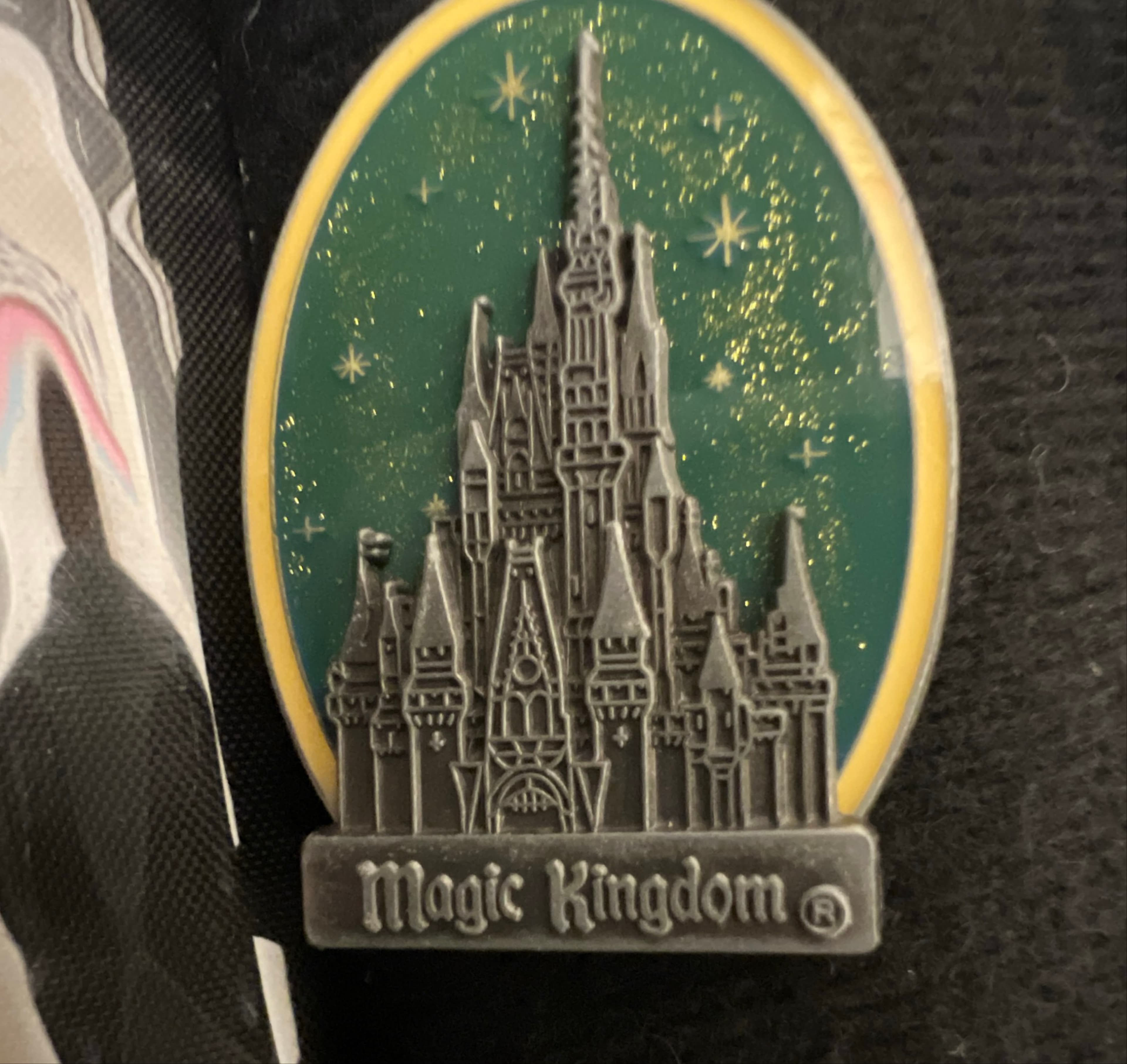 Magic Kingdom Cinderella Castle Green Glitter Pin