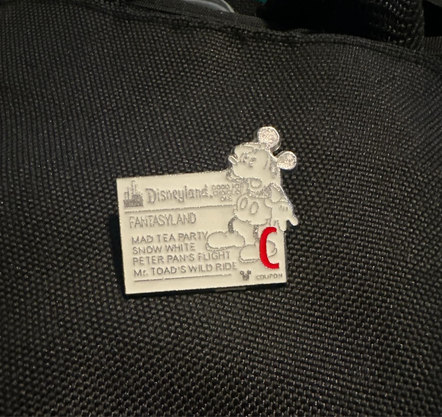 Disneyland Fantasyland C Ticket Coupon Mickey front