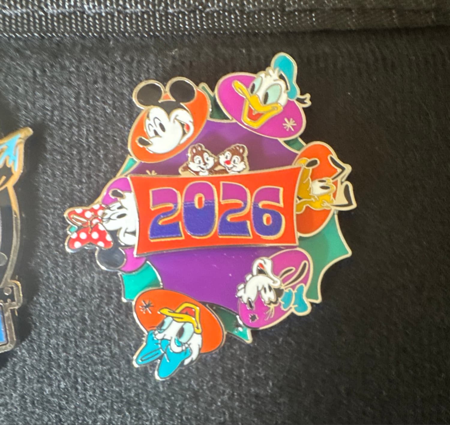 Mickey Mouse and Friends 2026 Dated Group Pin front