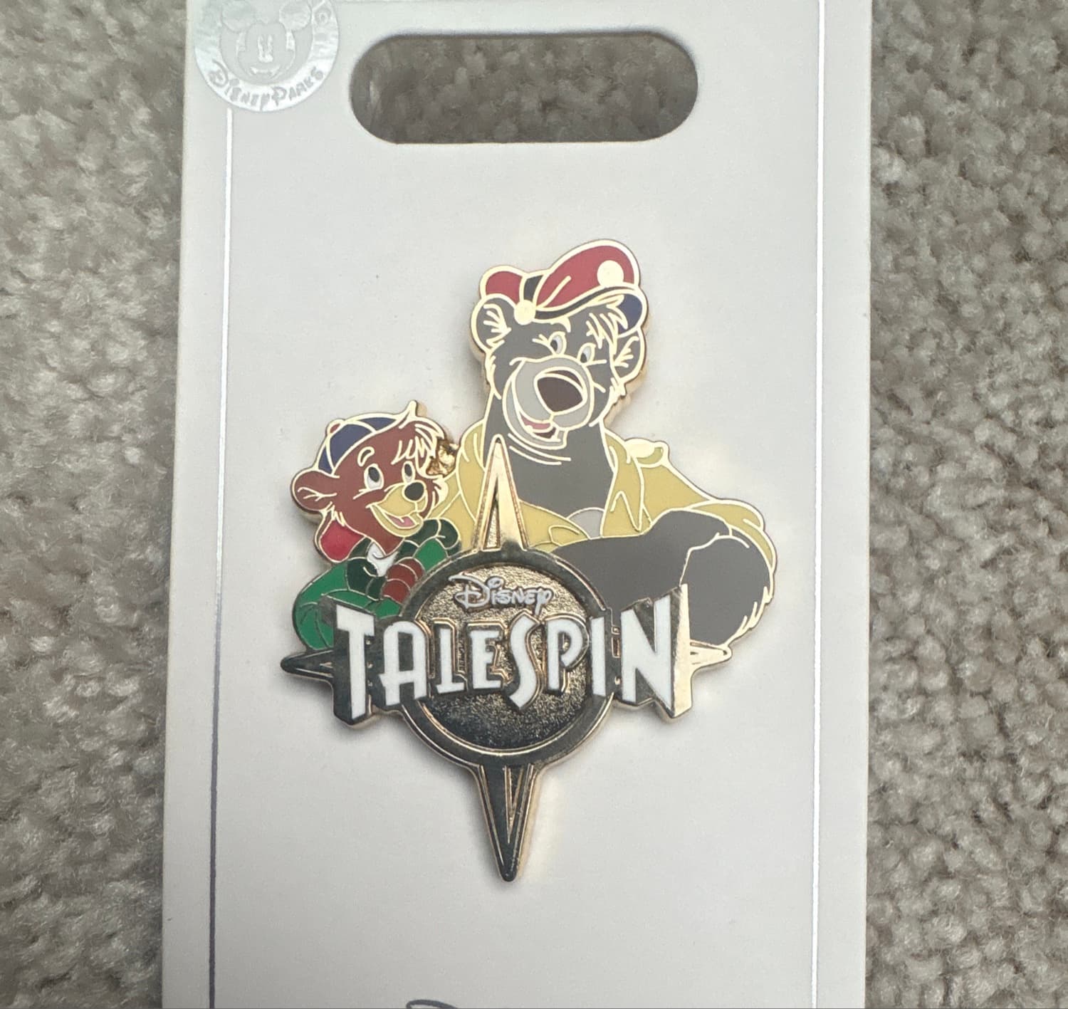 Talespin Baloo and Kit Cloudkicker Logo Pin