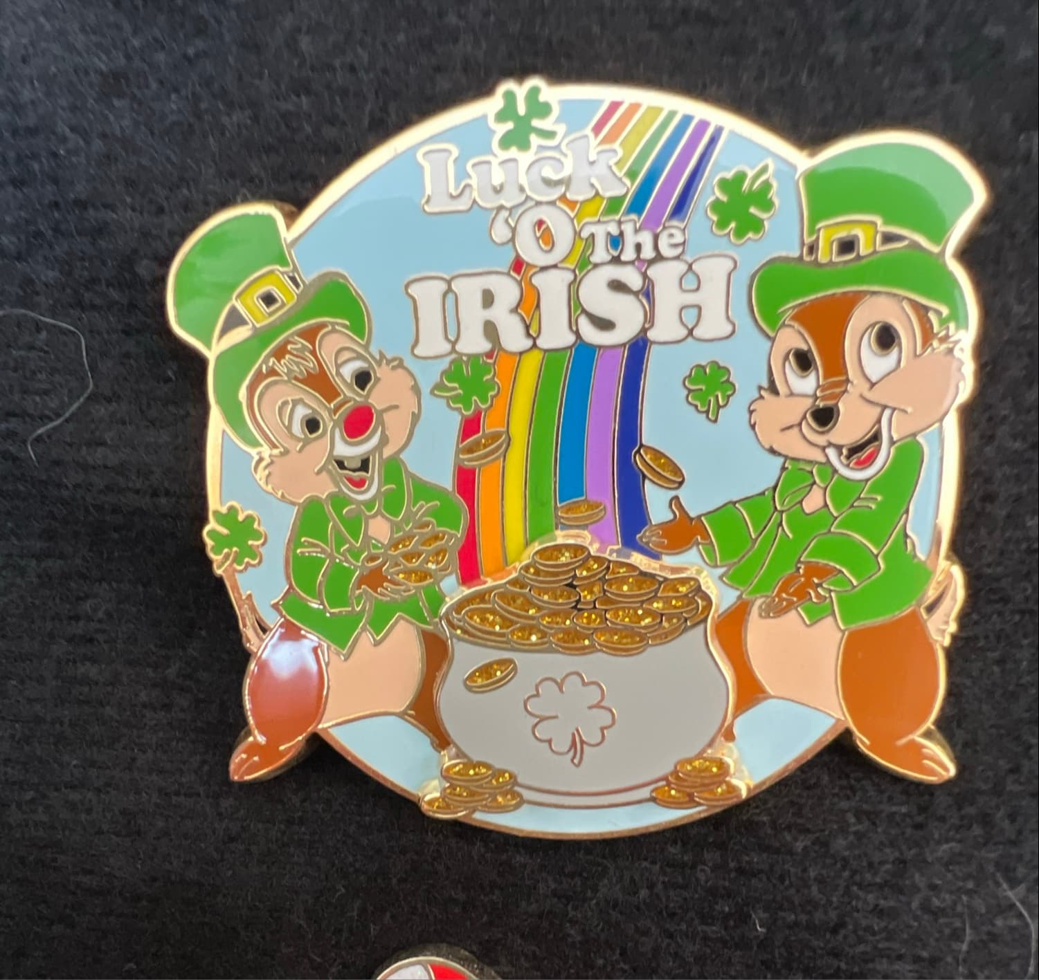 Chip and Dale Luck 'O The Irish St. Patrick's Day Pin front