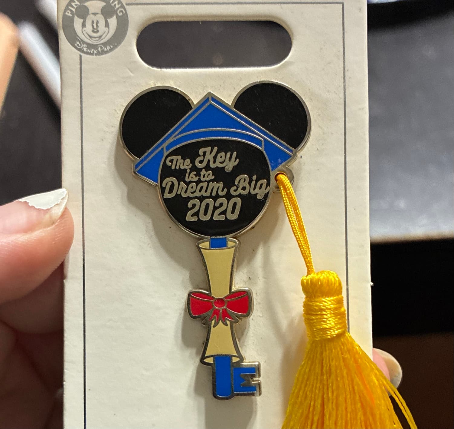 Disney Mickey Mouse Icon Key Pin - The Key is to Dream Big 2020 Graduation front