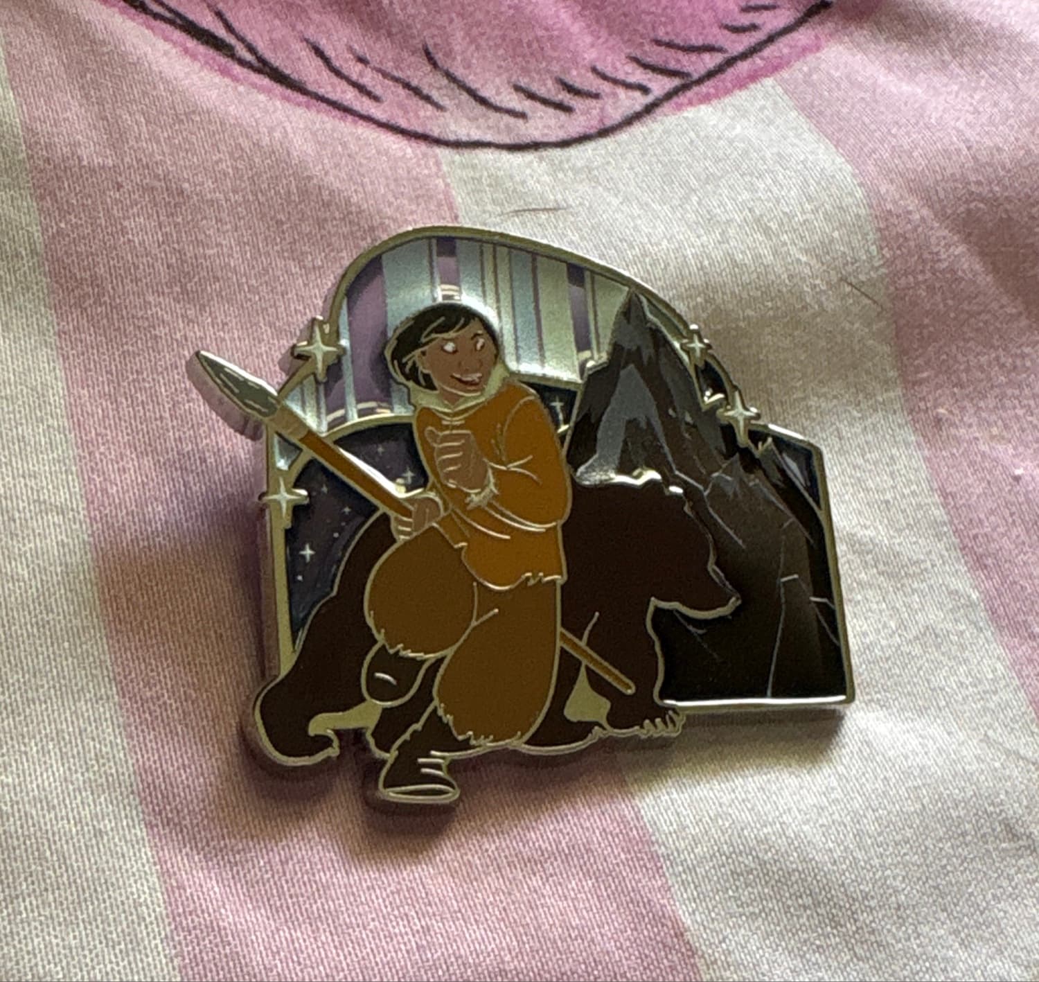Disney Brother Bear Stained Glass Northern Lights Pin - Kenai & Koda