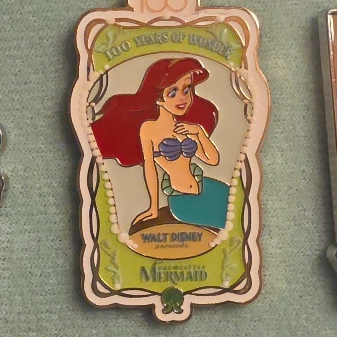 Disney 100 The Little Mermaid Ariel Frame Enamel Pin front