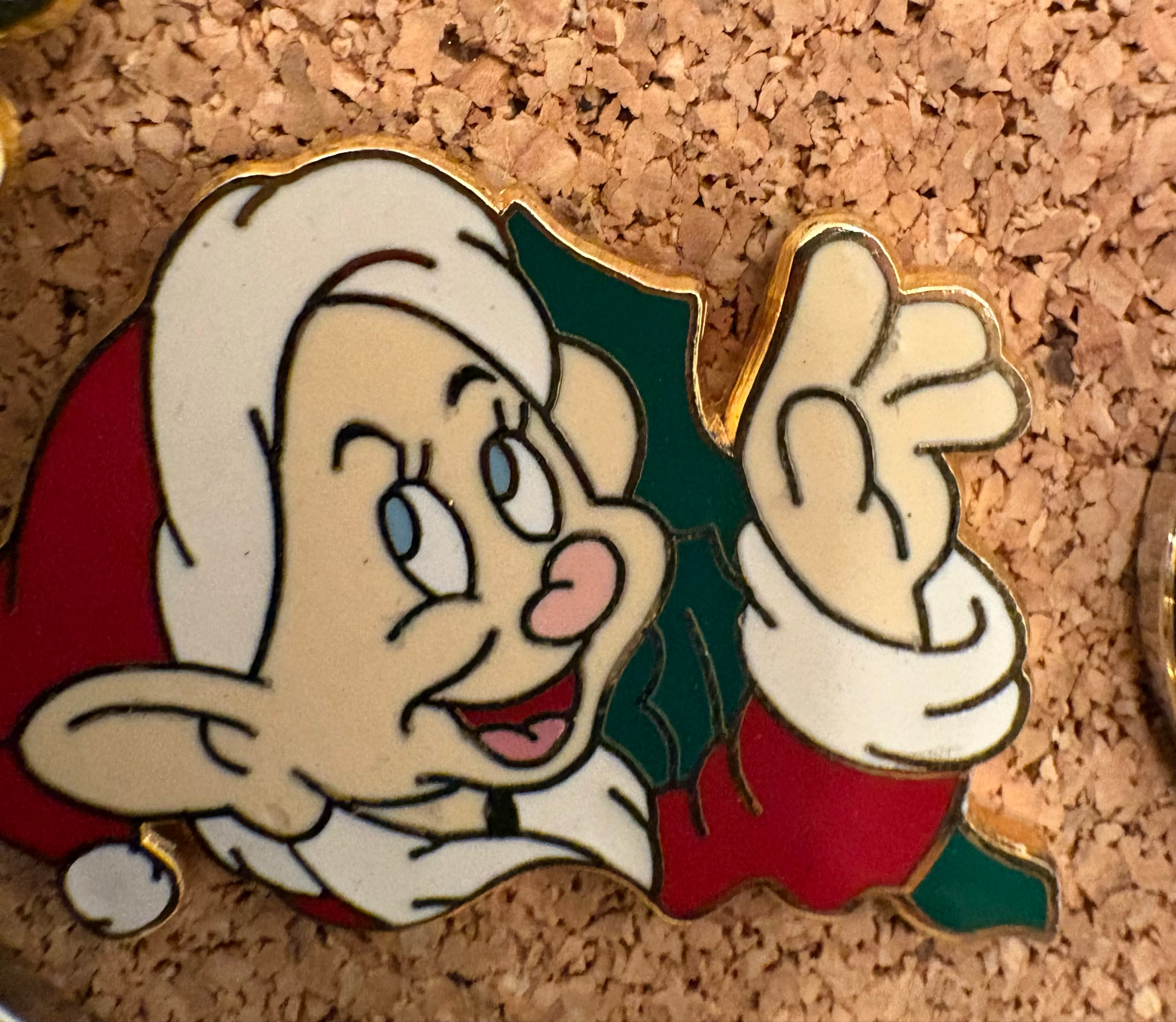 Dopey Dwarf Christmas Wreath Pin (12 Months of Magic) front