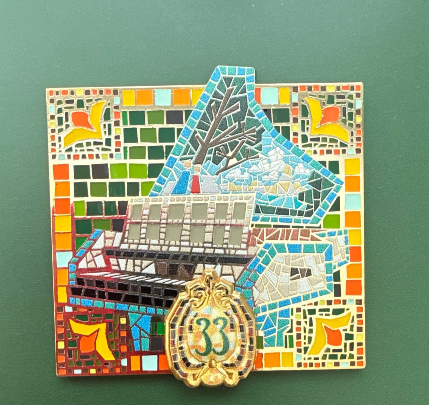 Disneyland Club 33 Emerald 55th Anniversary Grand Piano Pin