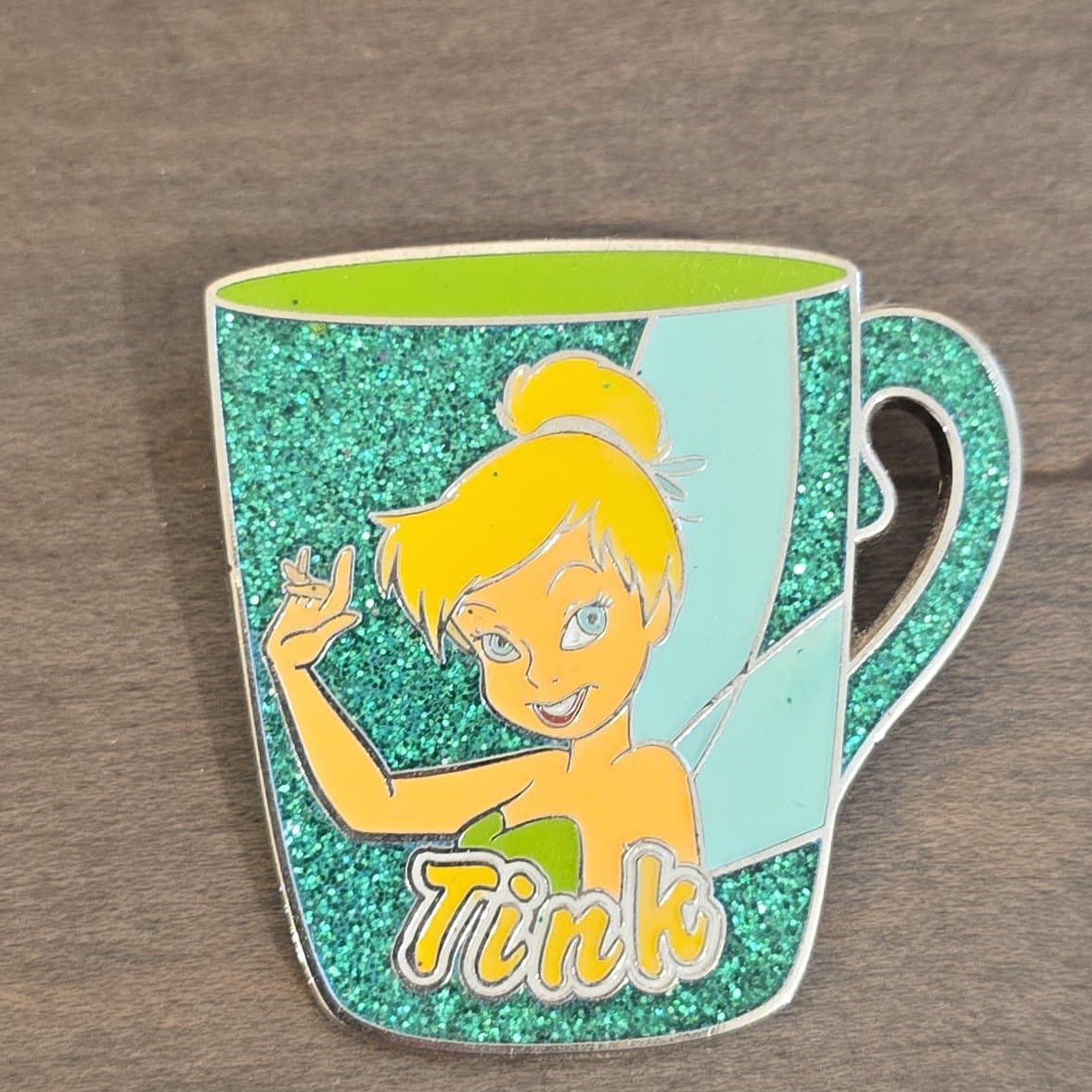 Tinker Bell in Green Glitter Mug with 'Tink'