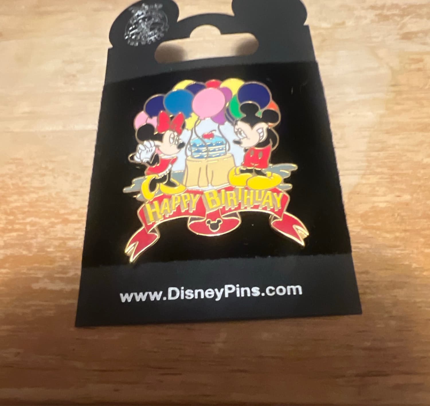 Happy Birthday - Mickey & Minnie Mouse With Cake & Balloons